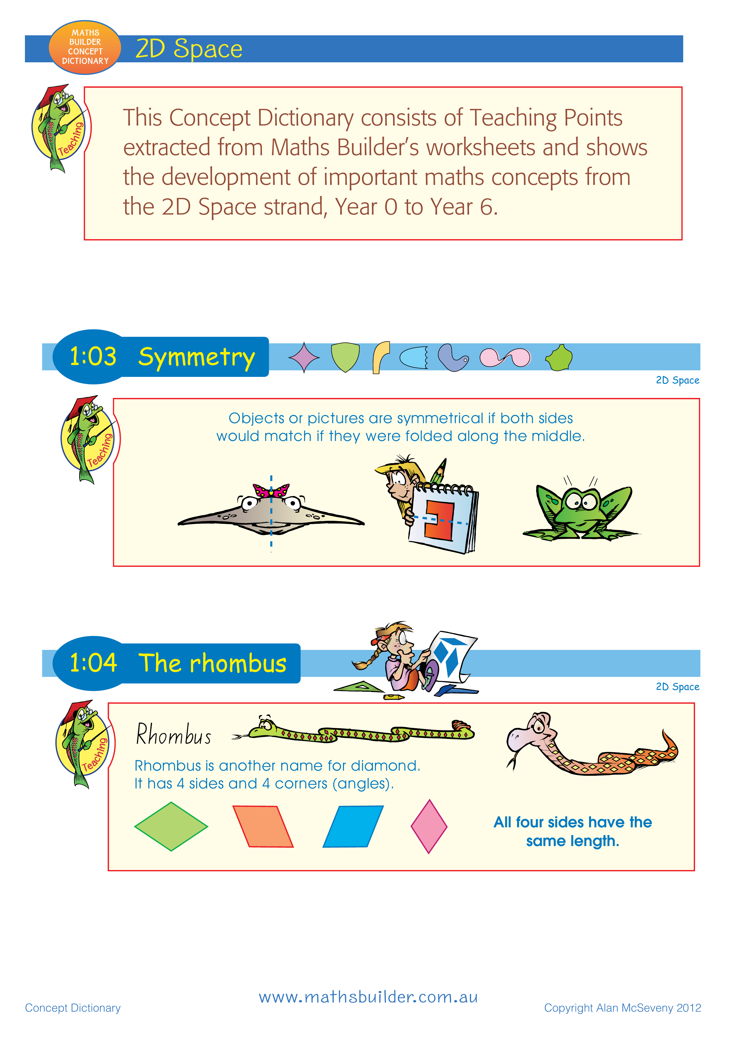 Concept Dictionary - 2D Space — worksheet preview