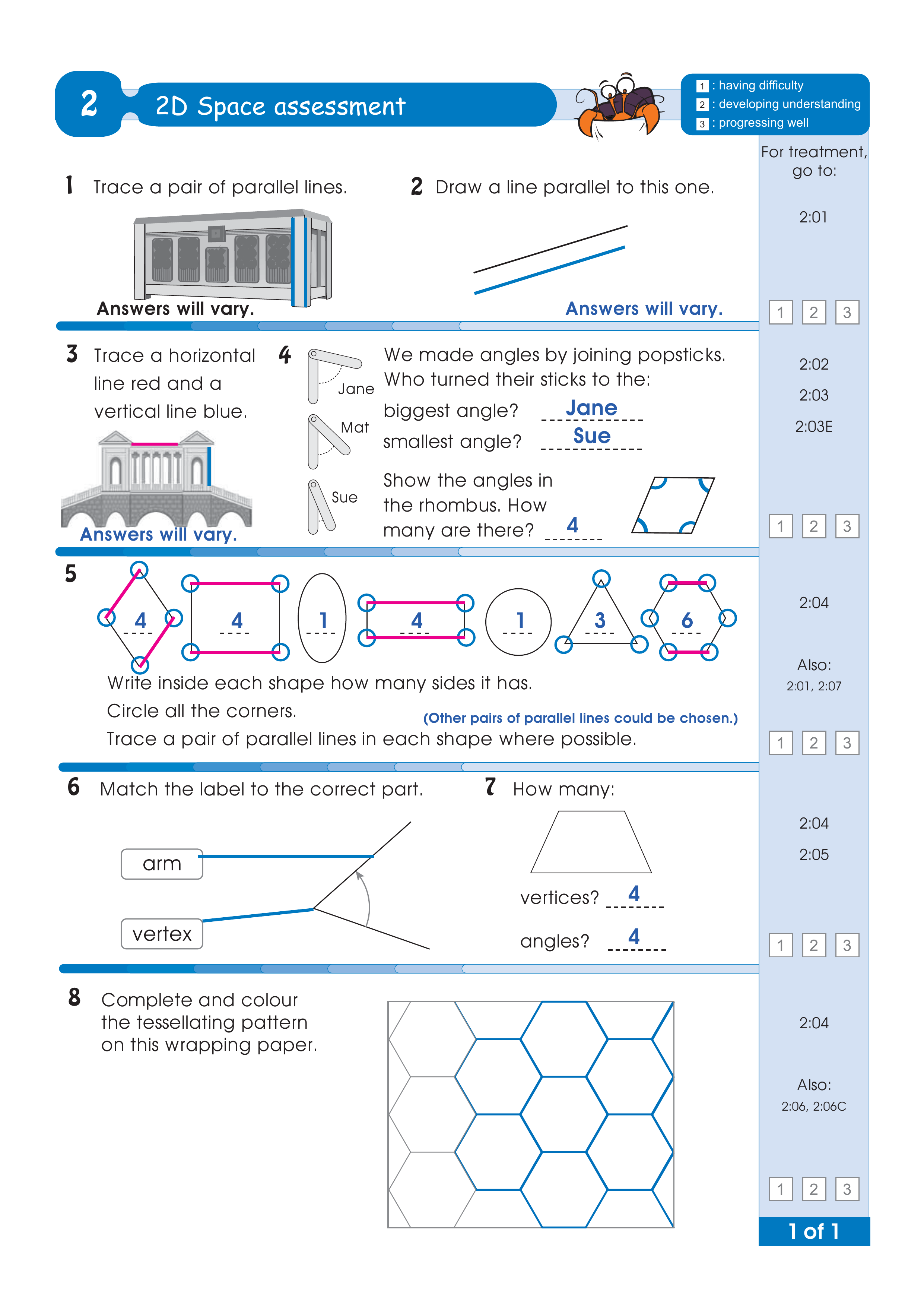Assessment test answers — worksheet preview