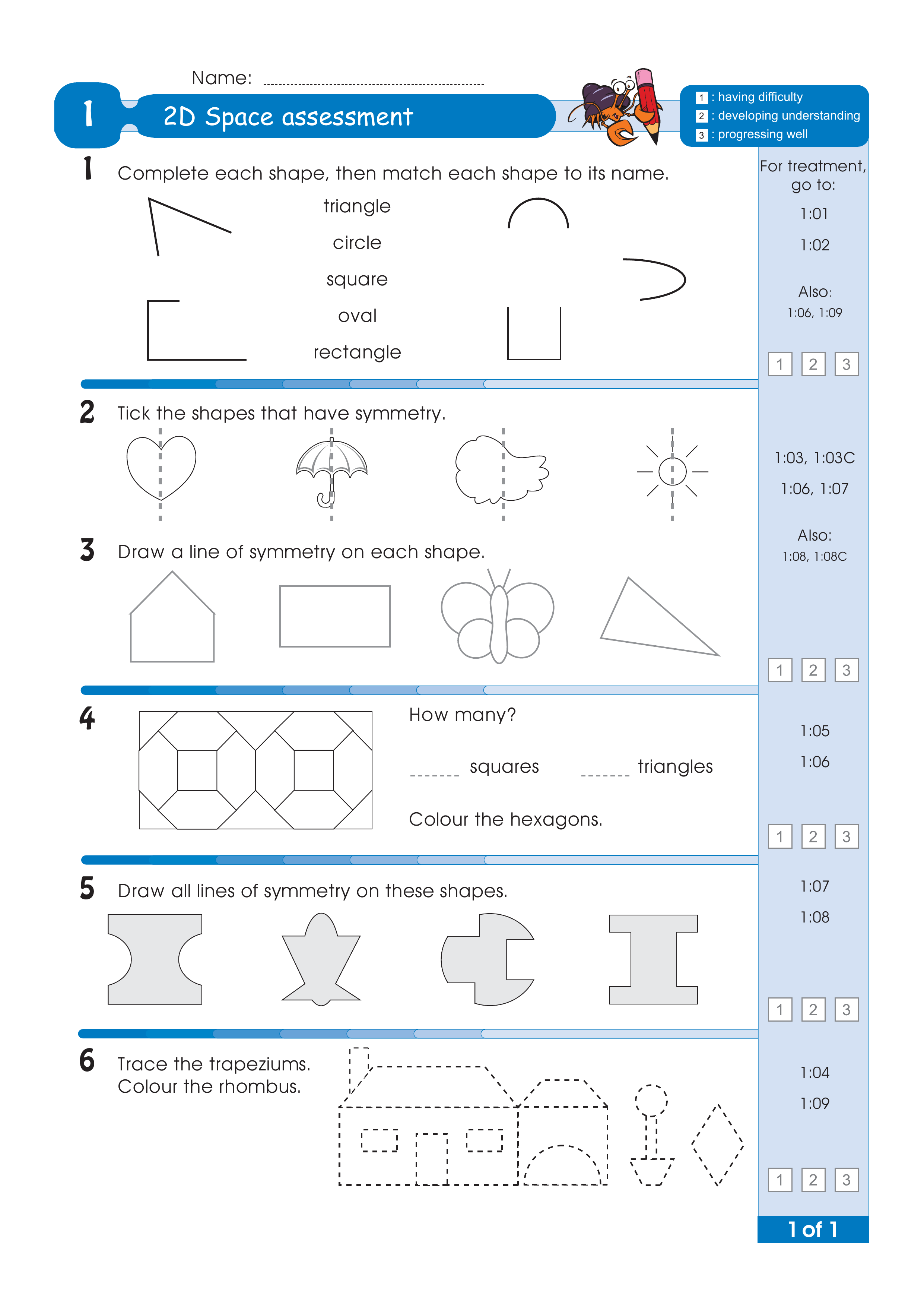 Assessment for the whole of Level 1 — worksheet preview