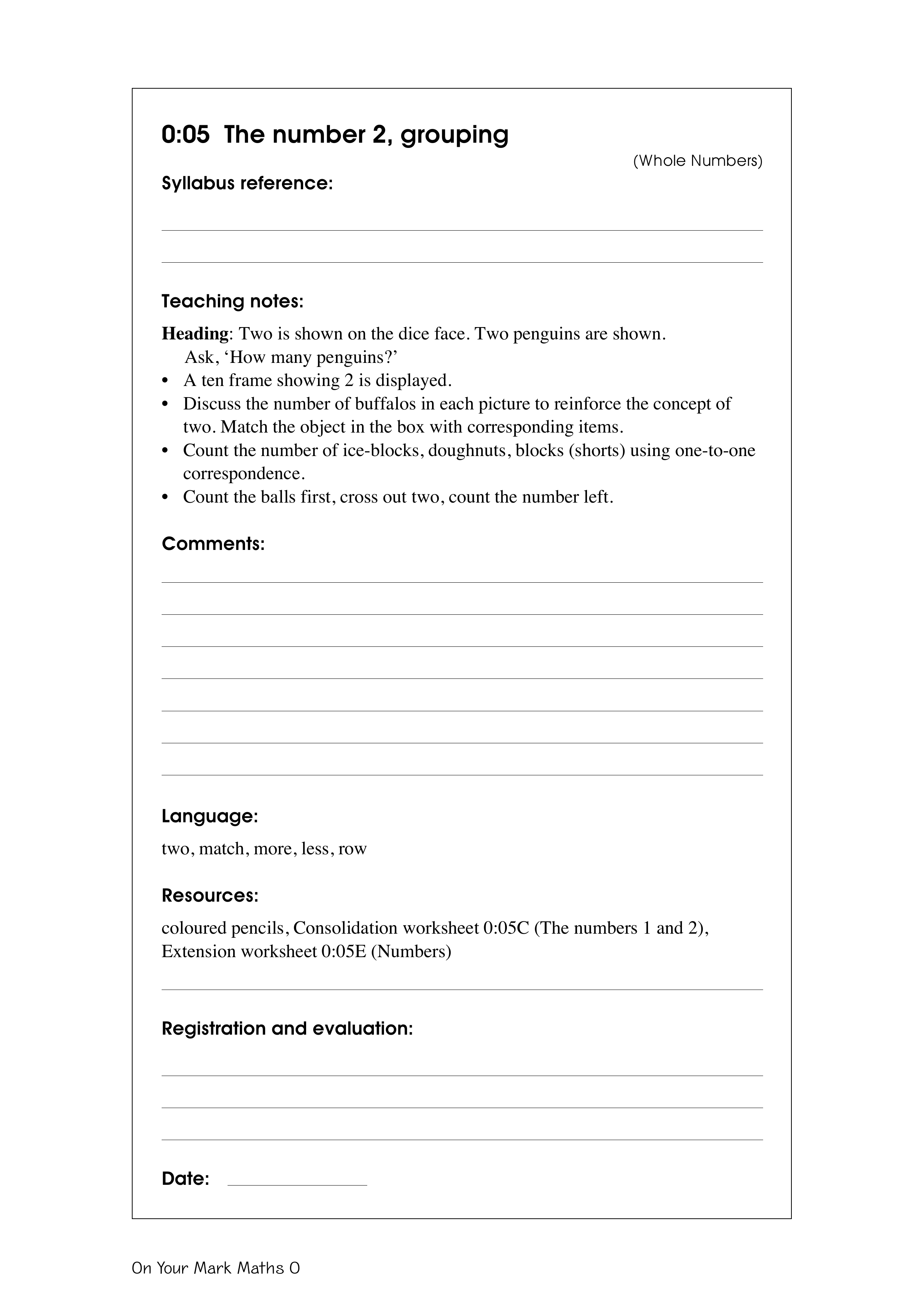 The number 2, grouping — worksheet preview