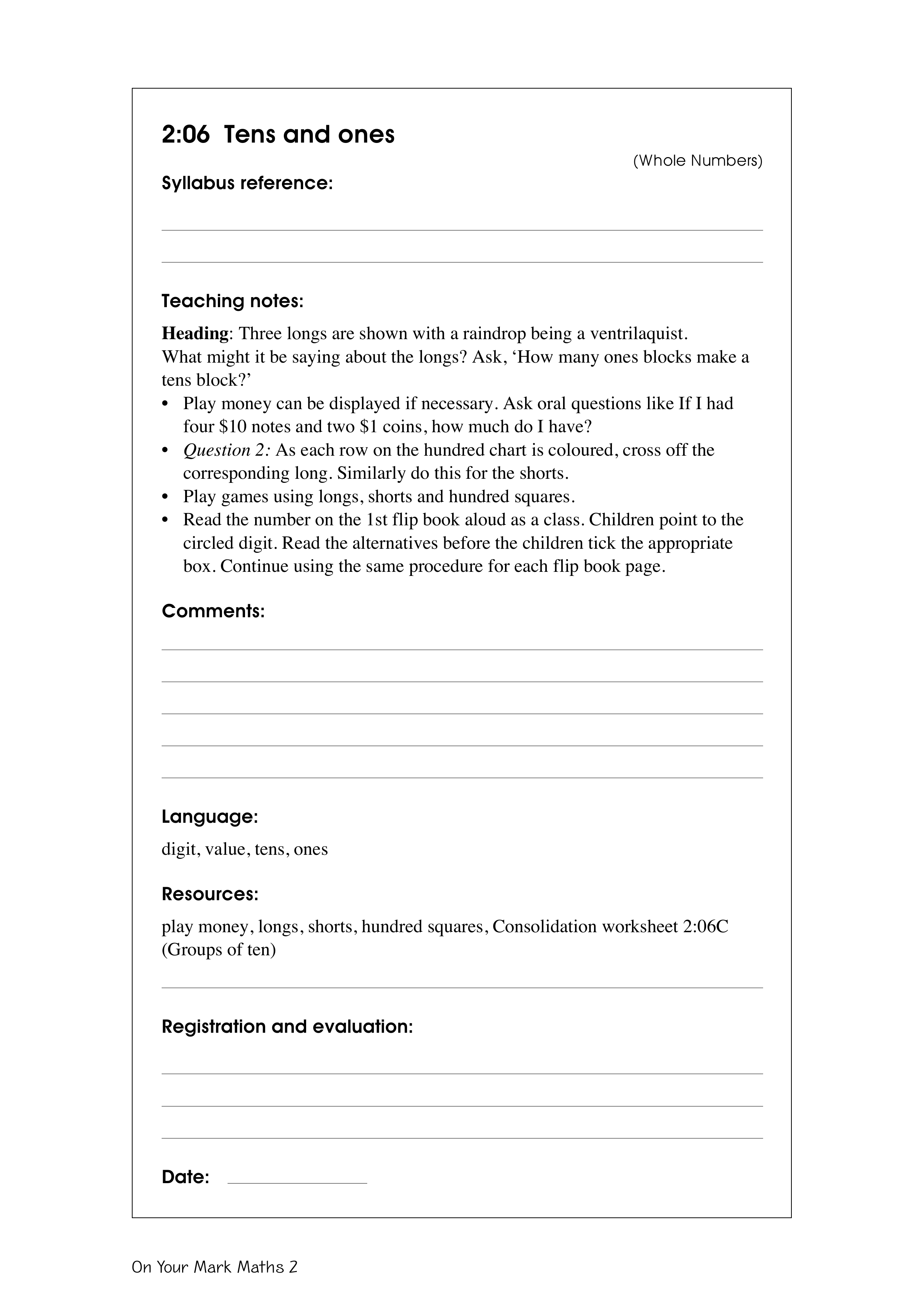 Tens and ones — worksheet preview