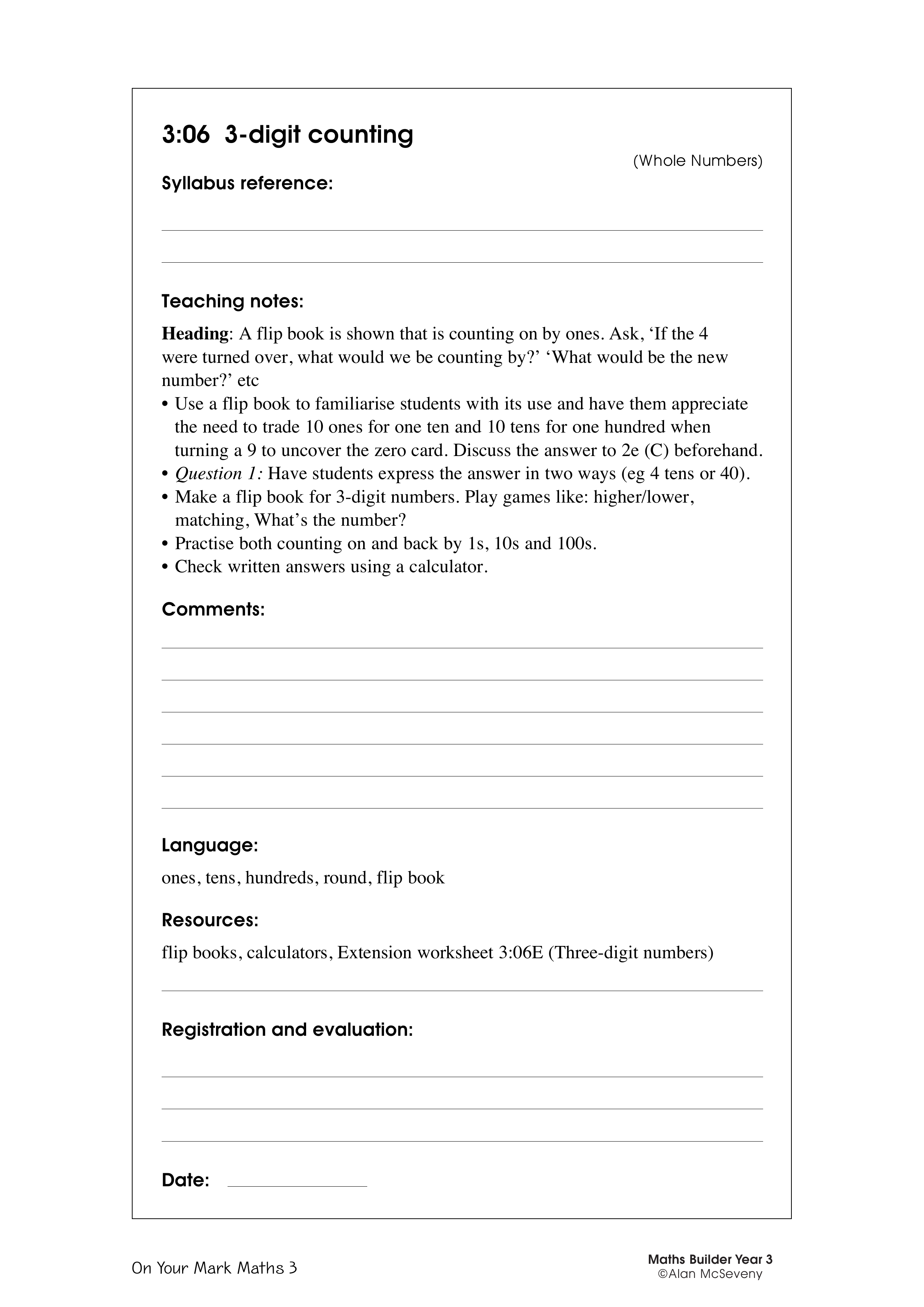 3-digit counting — worksheet preview