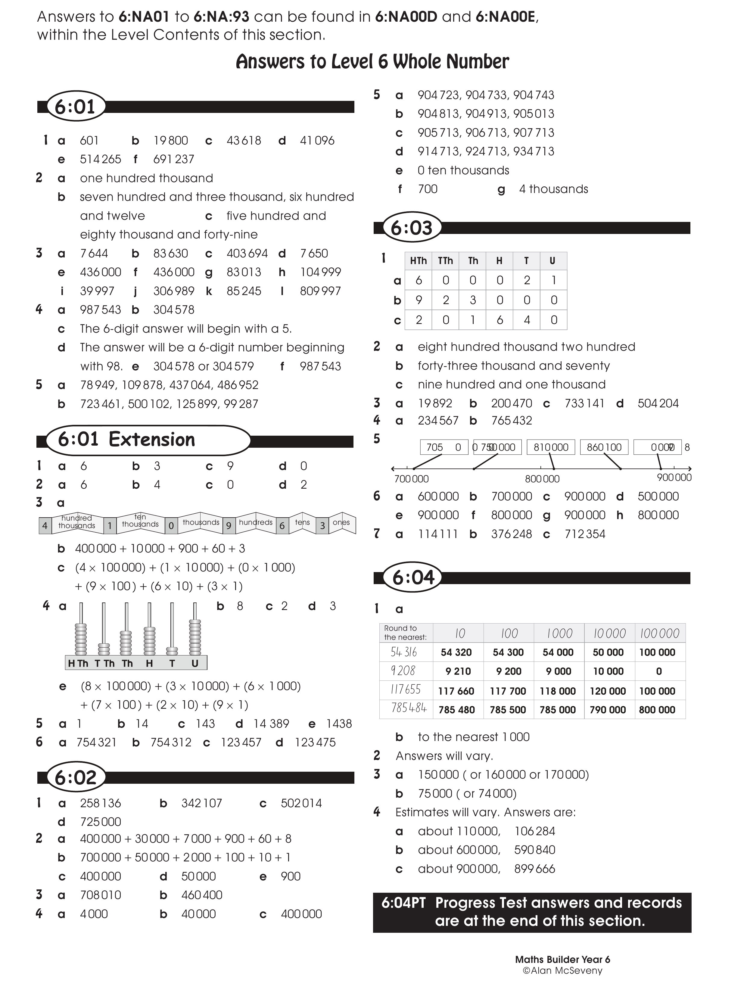 Answers — worksheet preview