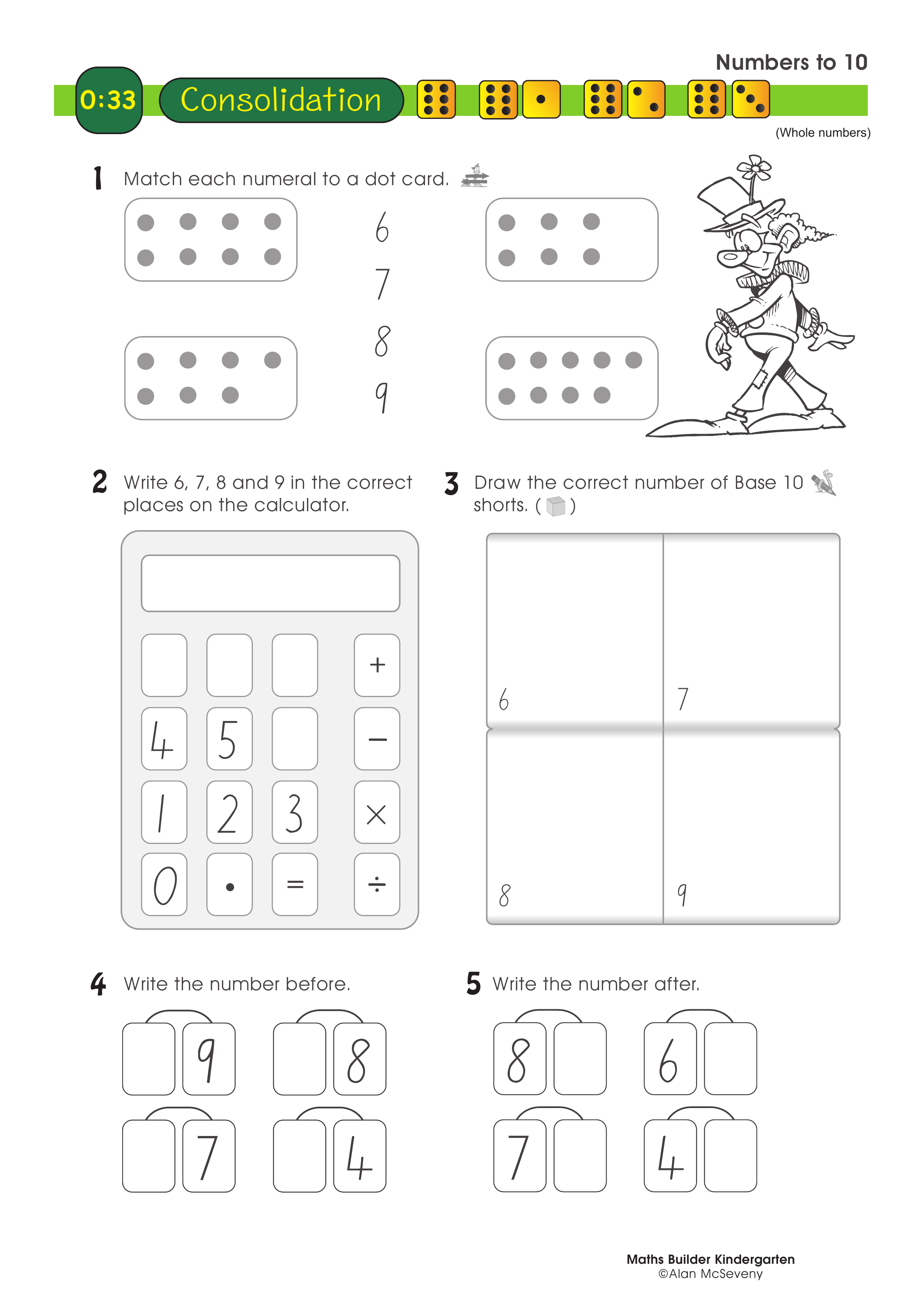 Numbers to 10 — worksheet preview