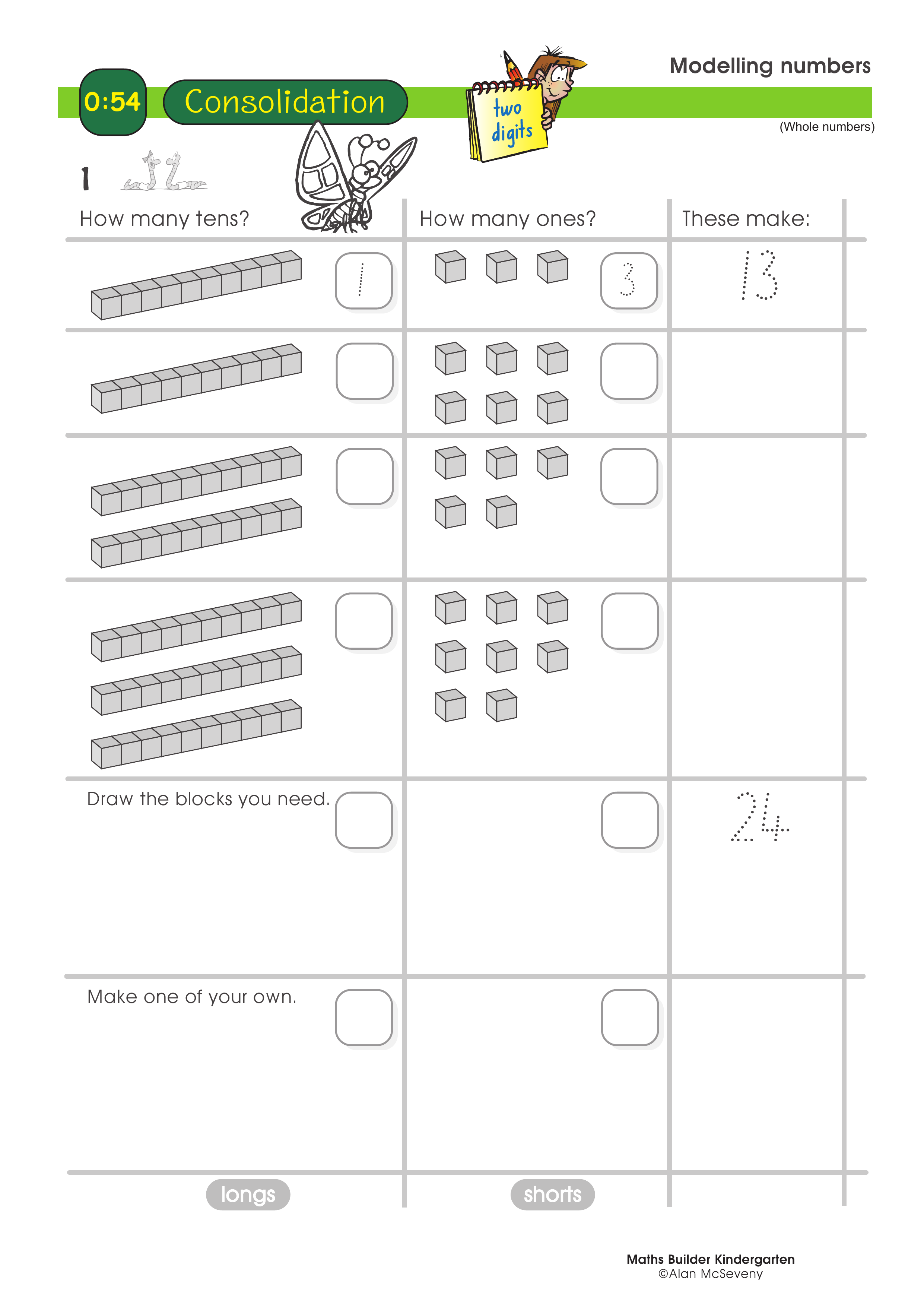 Modelling numbers — worksheet preview