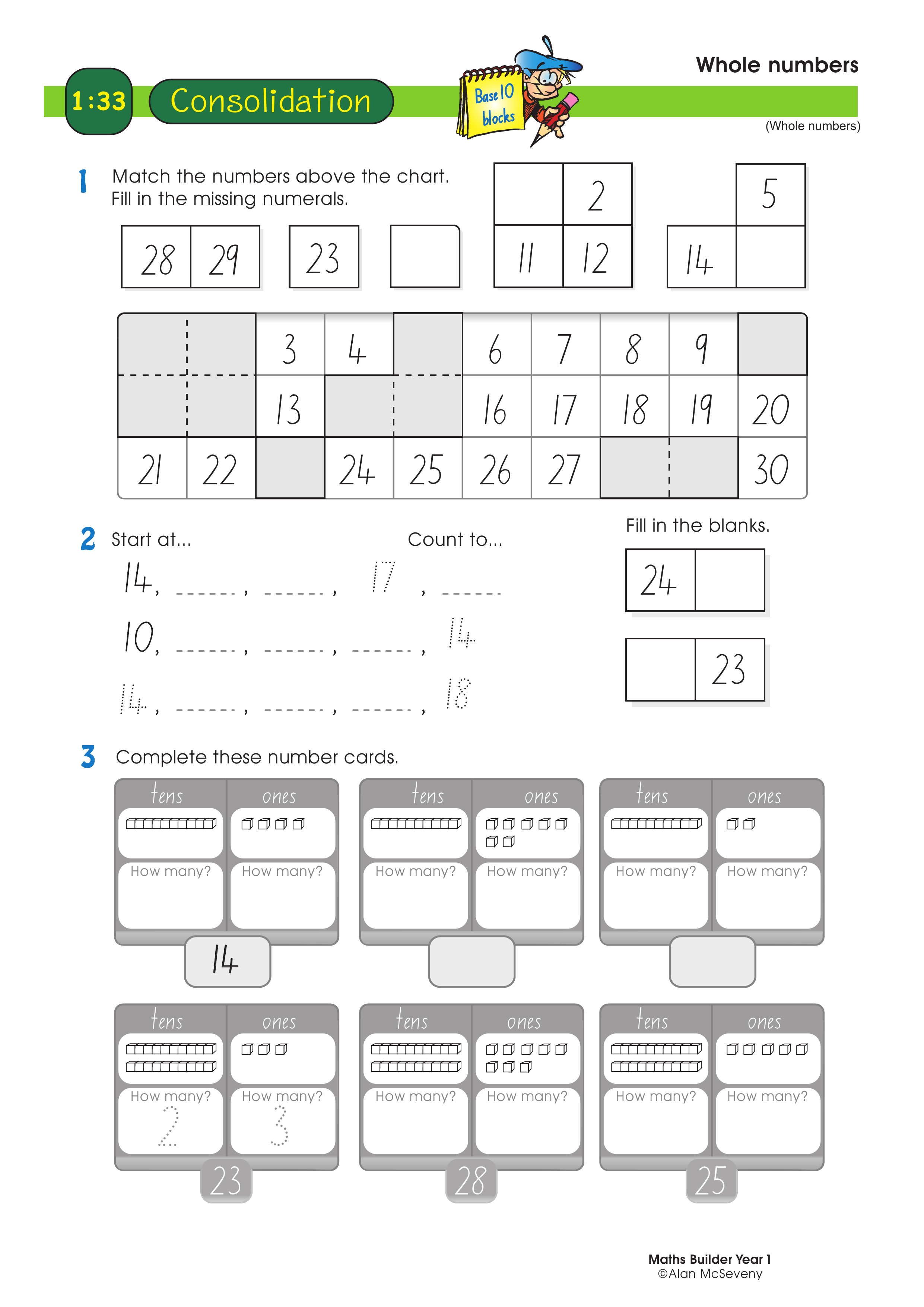 Whole numbers — worksheet preview