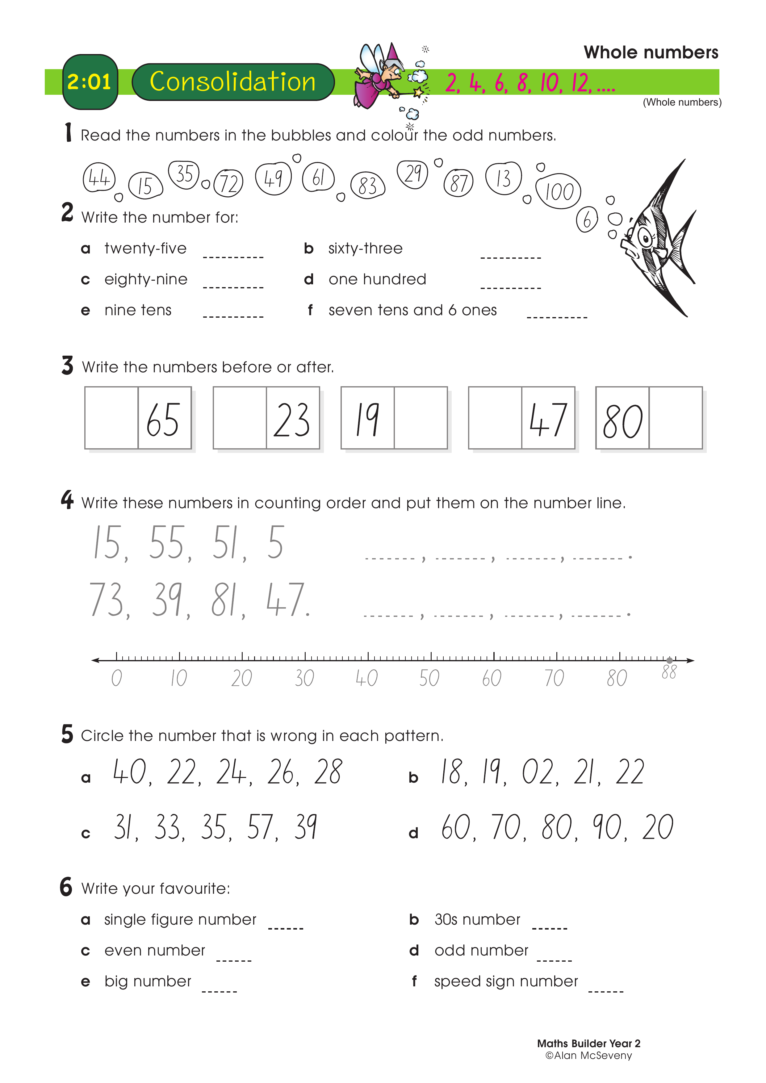 Whole Numbers — worksheet preview