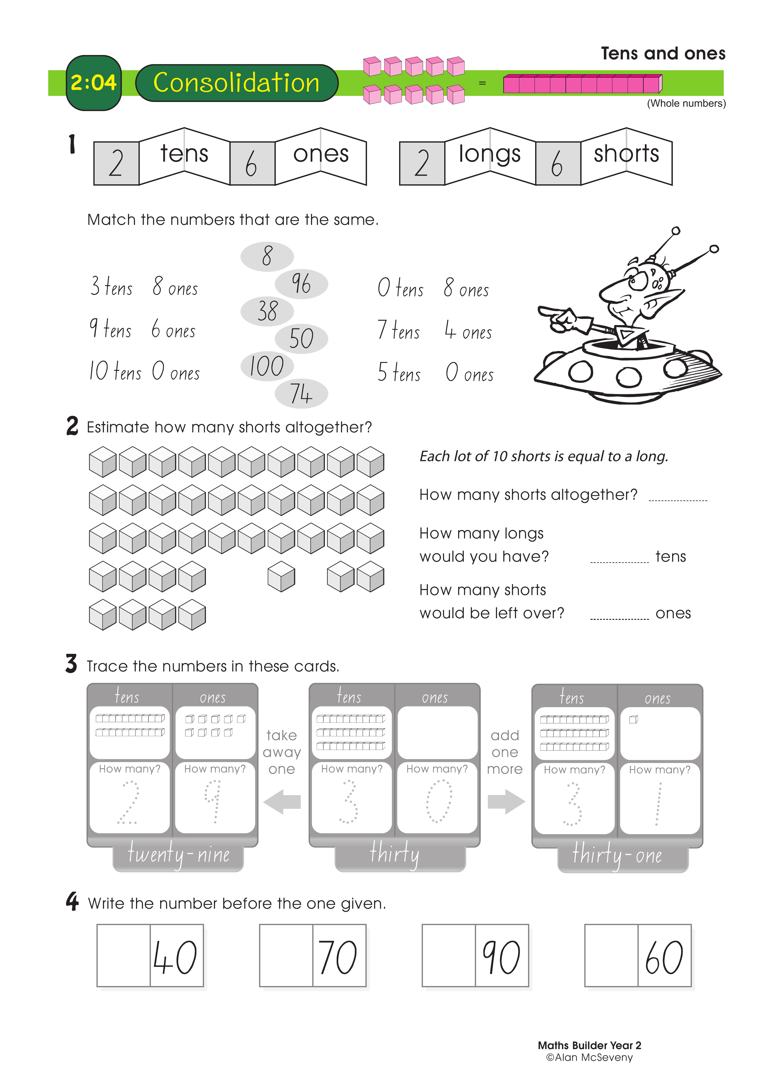 Tens and ones — worksheet preview
