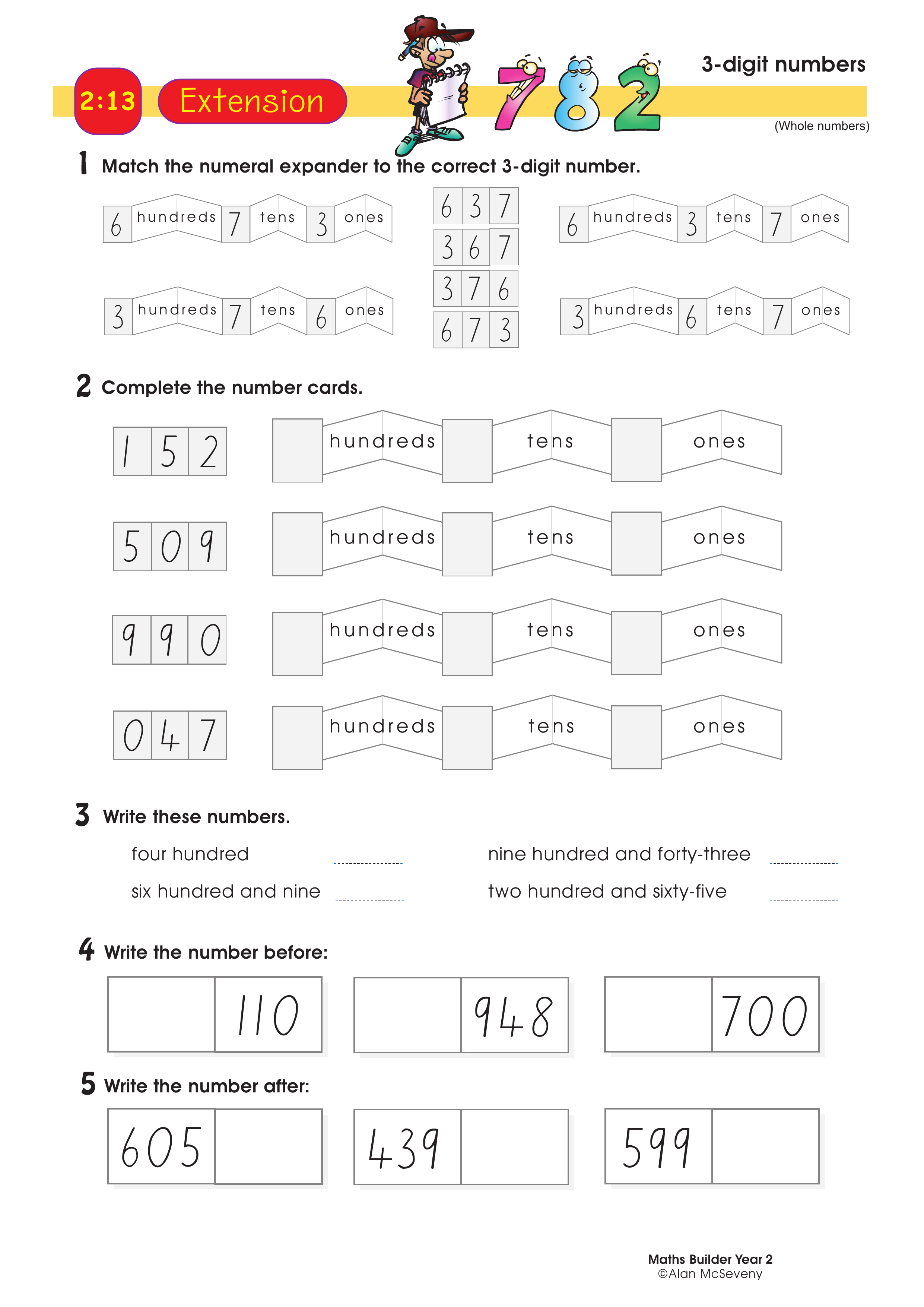 3-digit numbers — worksheet preview