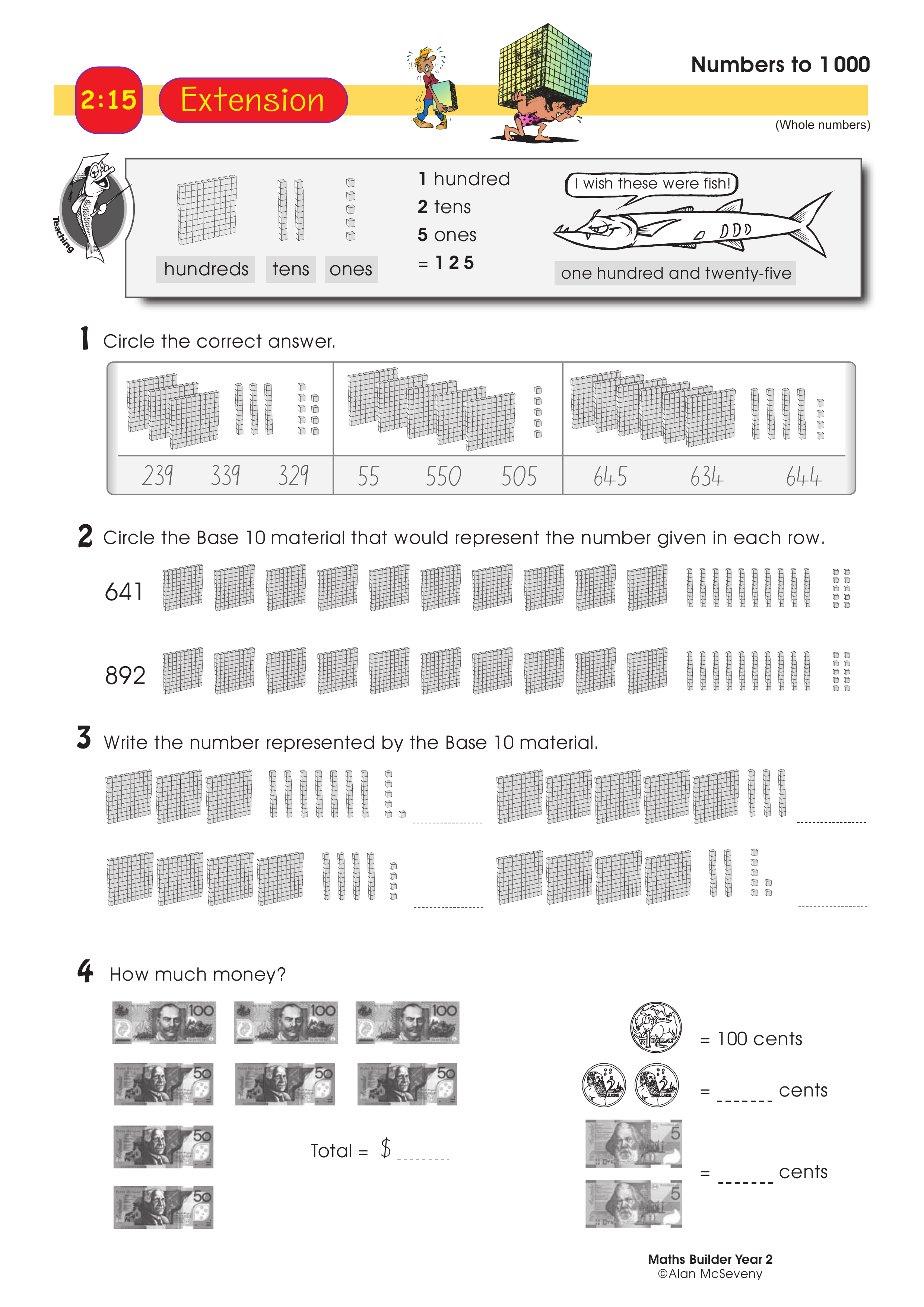 Numbers to 1000 — worksheet preview