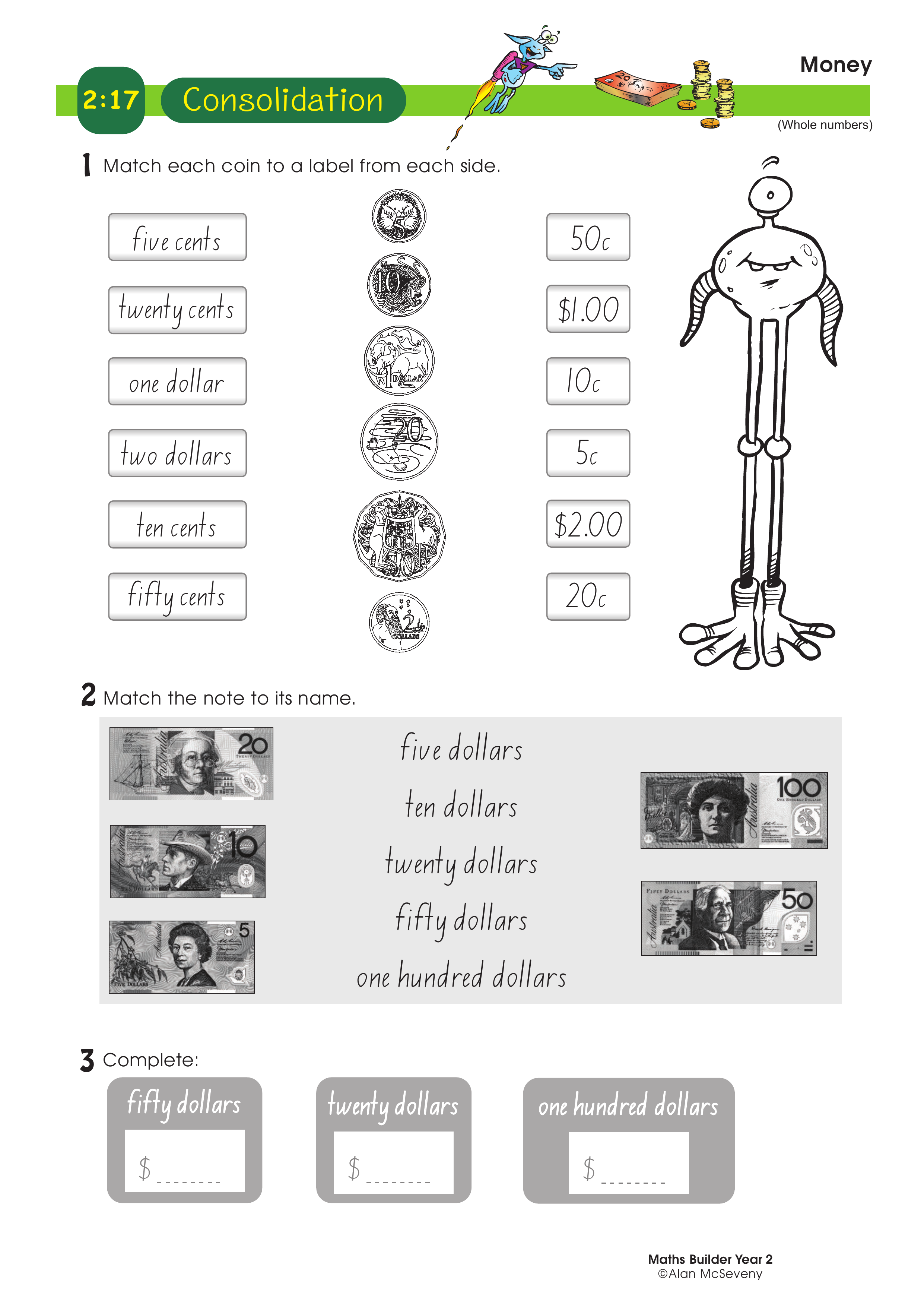 Money — worksheet preview