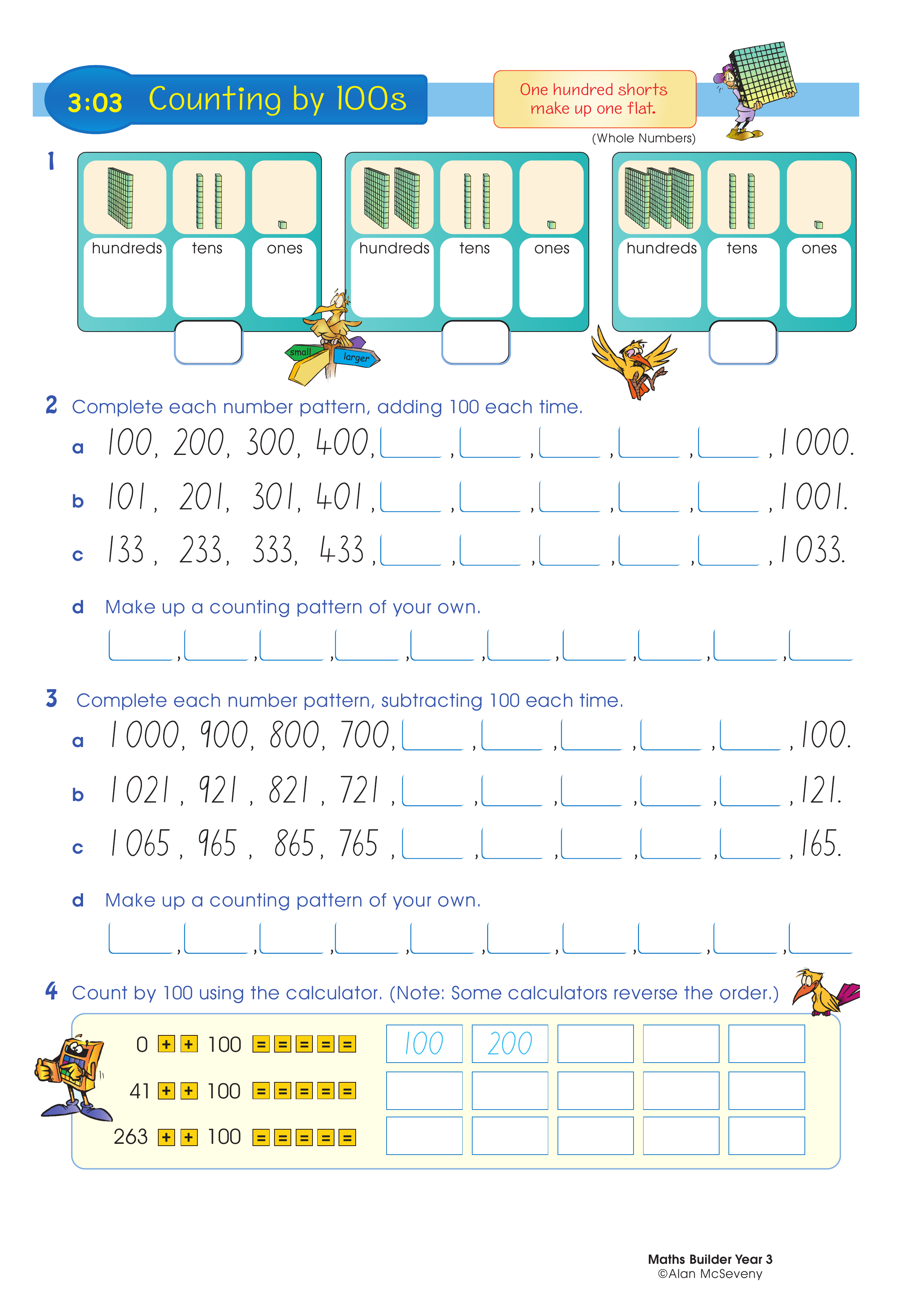 Counting by 100s — worksheet preview