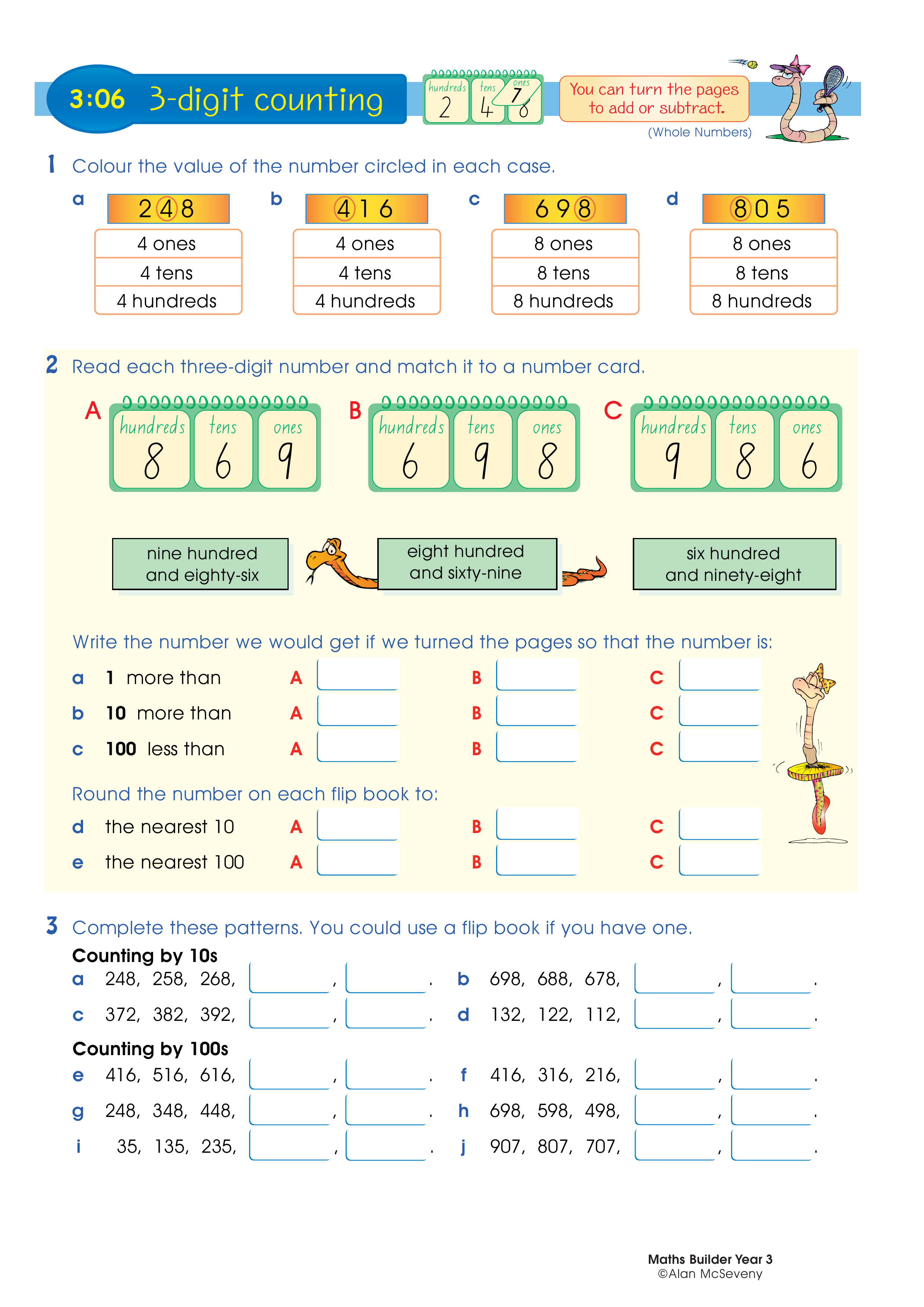 3-digit counting — worksheet preview