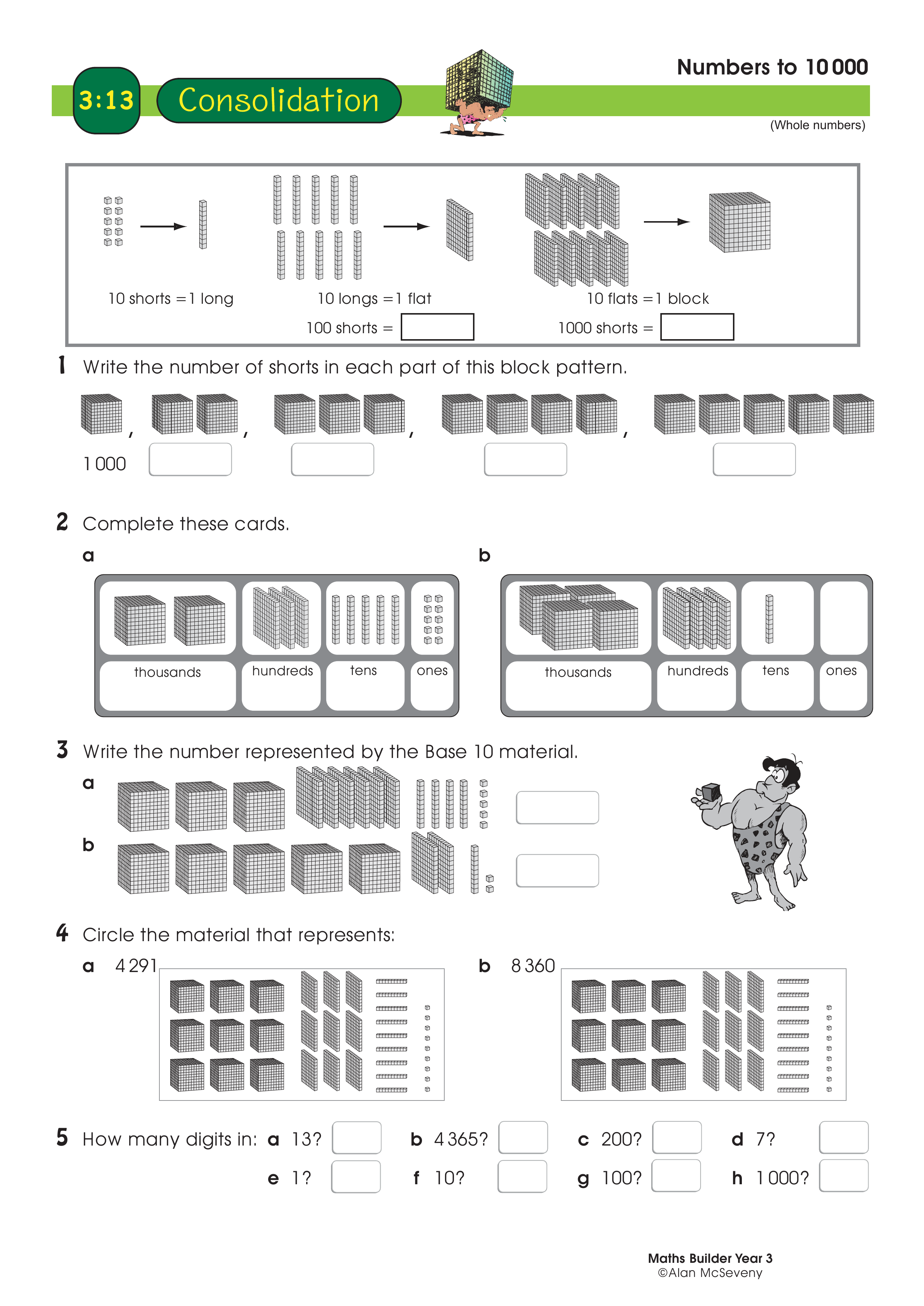 Numbers to 10 000 — worksheet preview