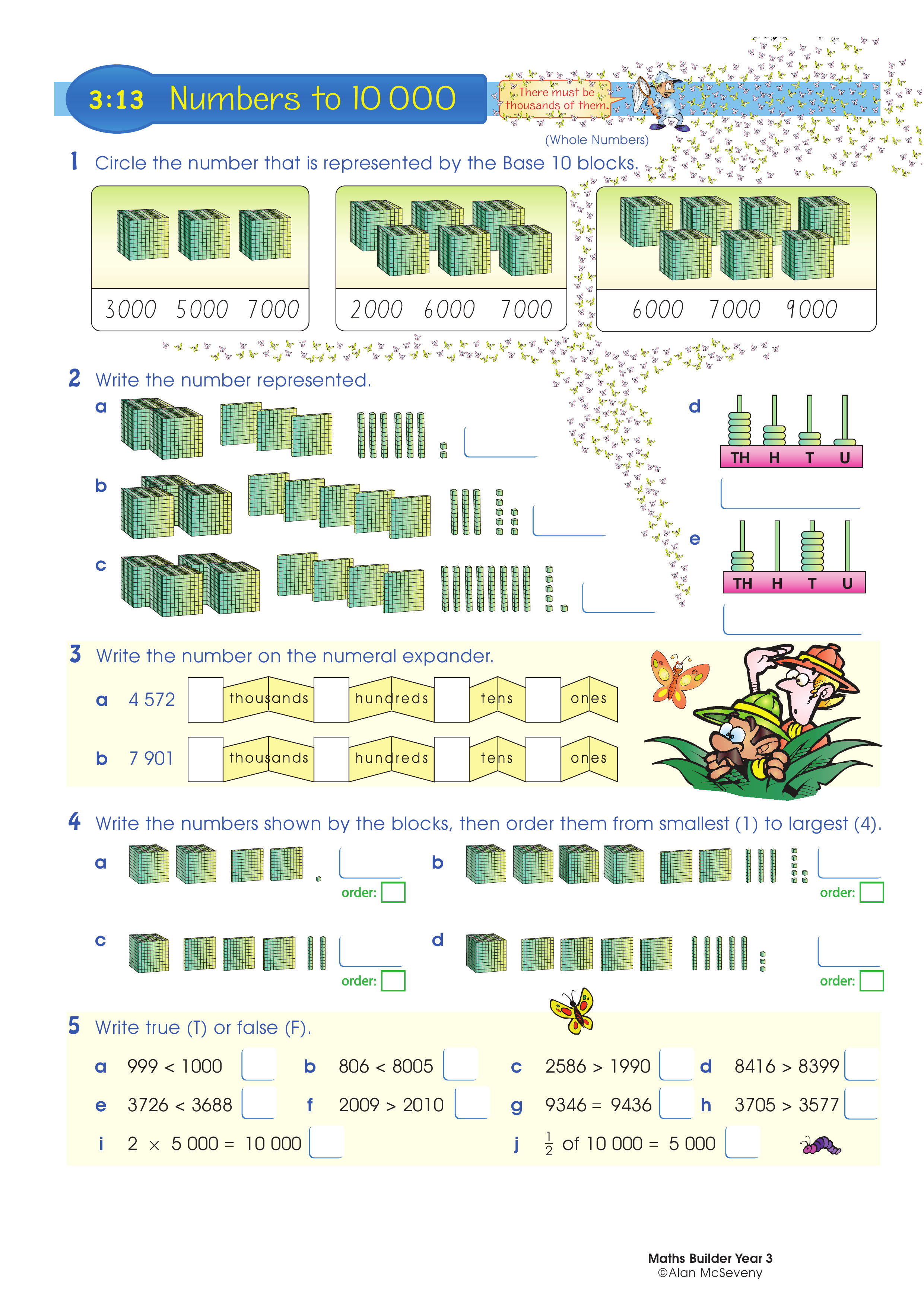 Numbers to 10 000 — worksheet preview