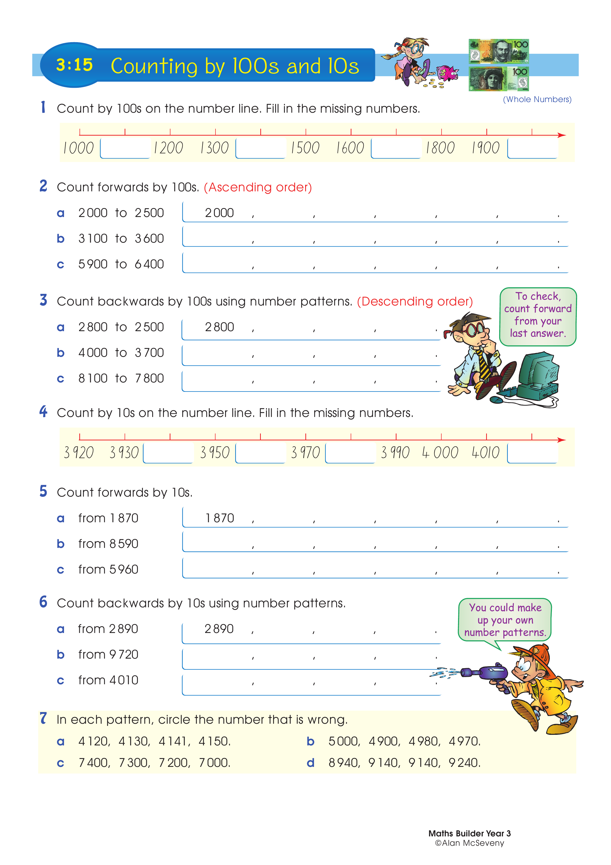 Counting by 100s and 10s — worksheet preview