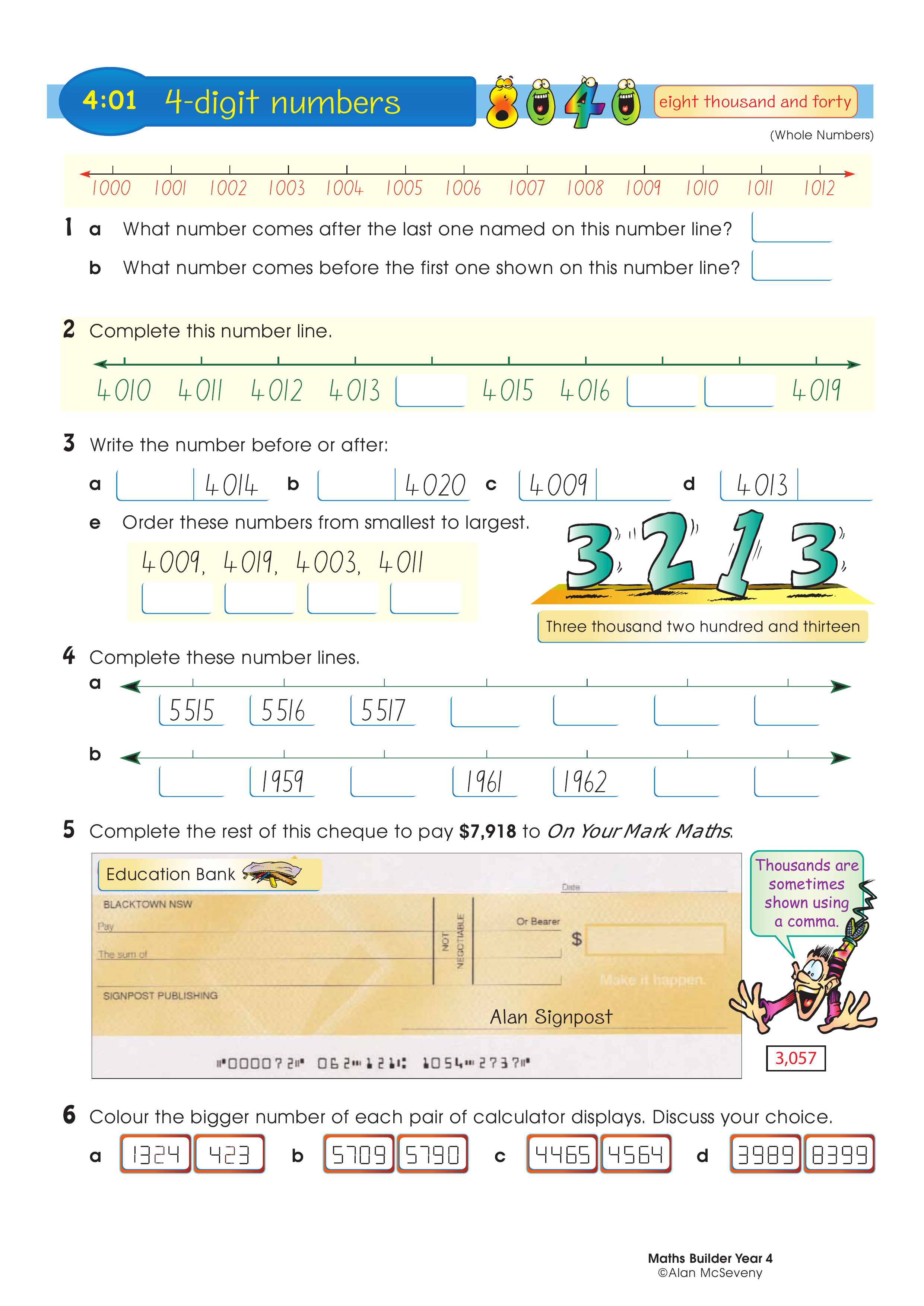 4-digit numbers — worksheet preview