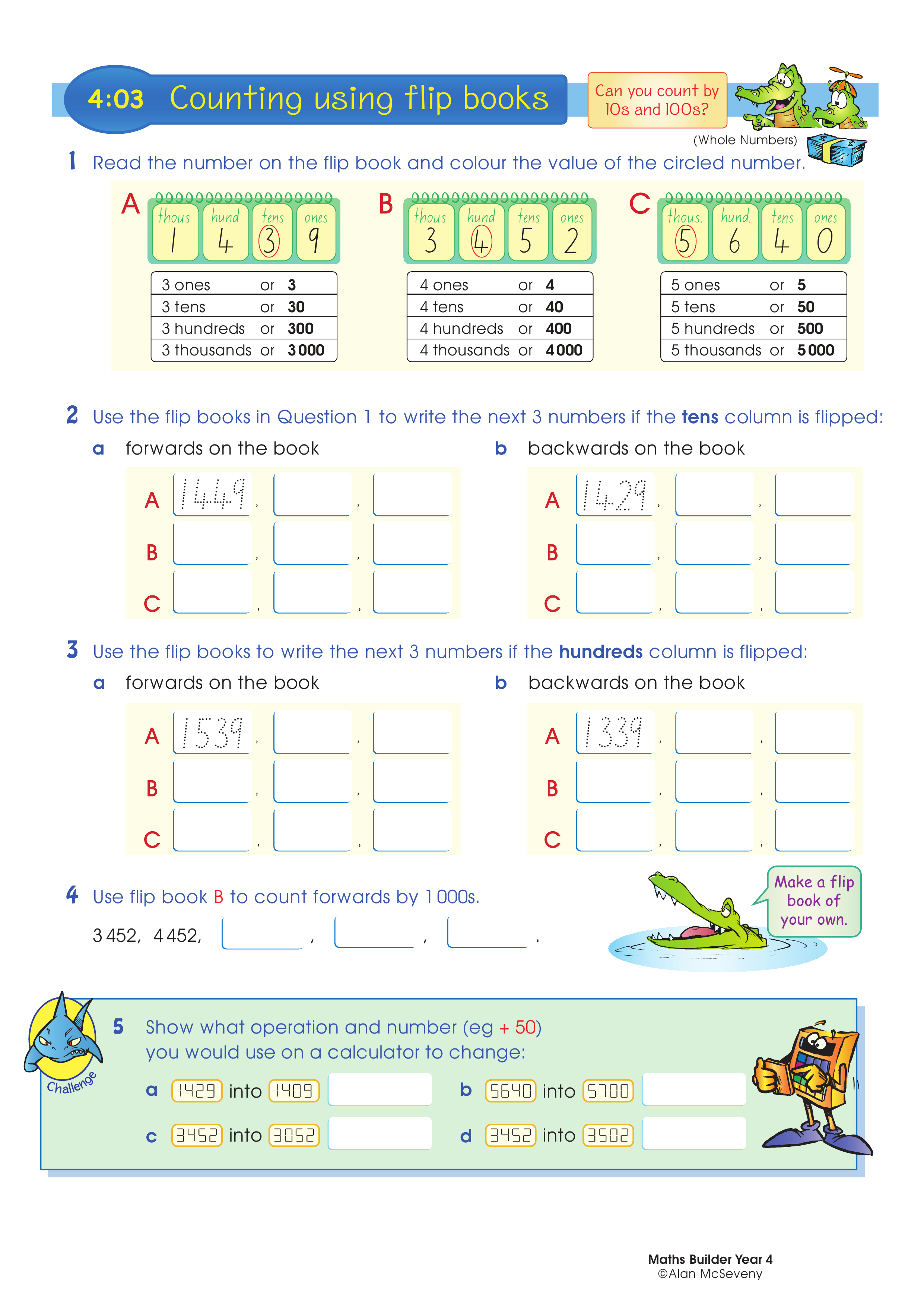 Counting using flip books — worksheet preview