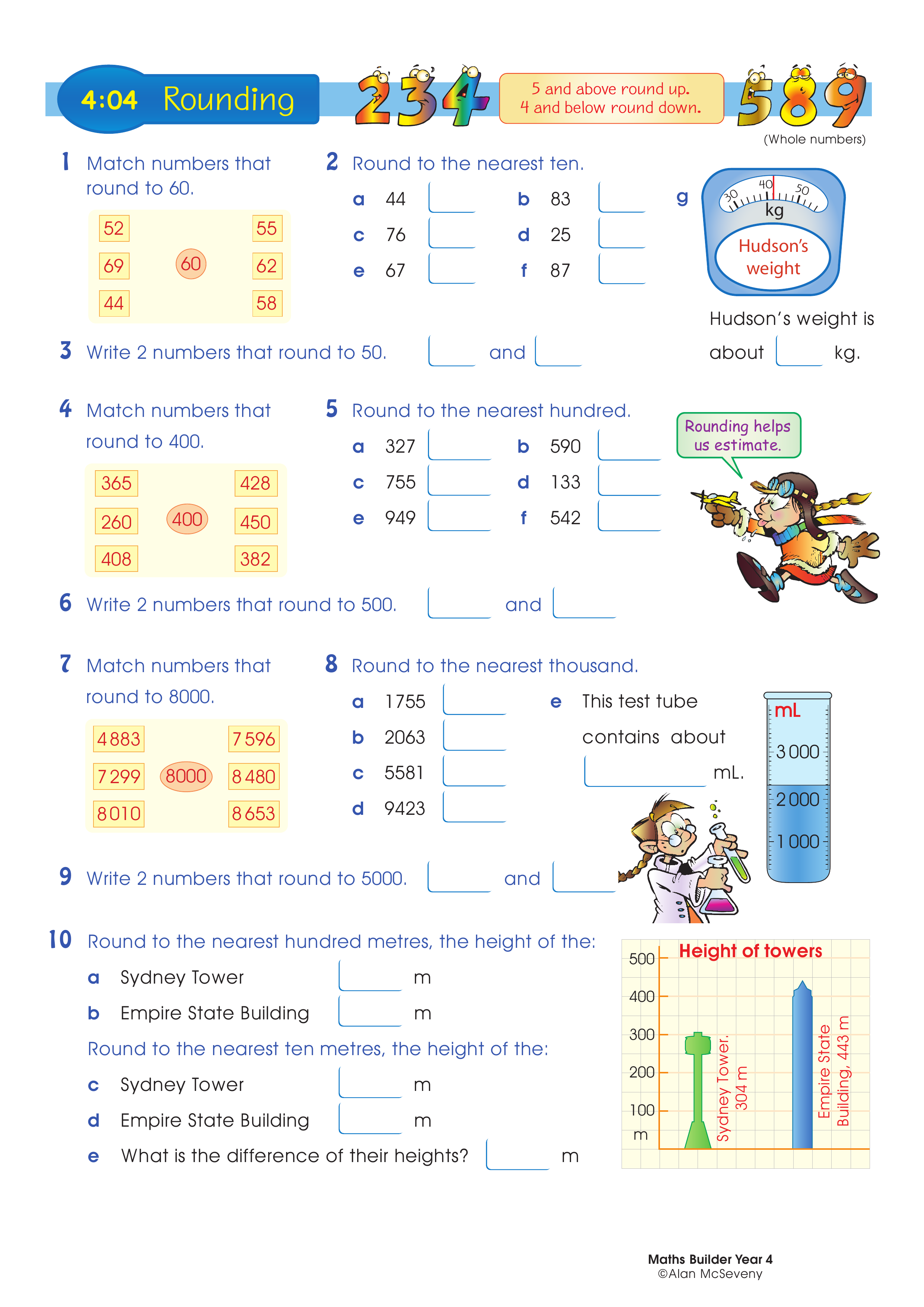 Rounding — worksheet preview