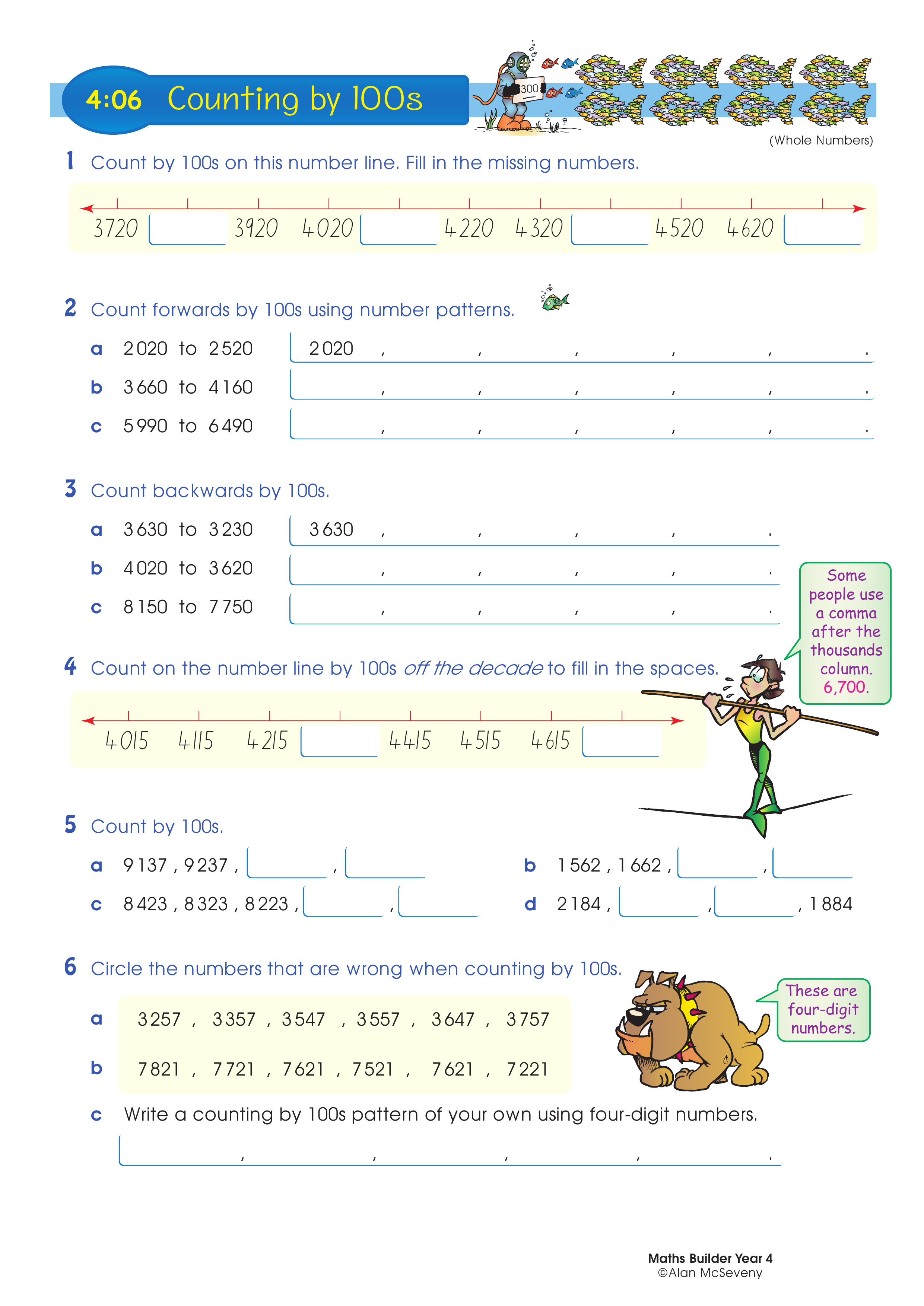 Counting by 100s — worksheet preview