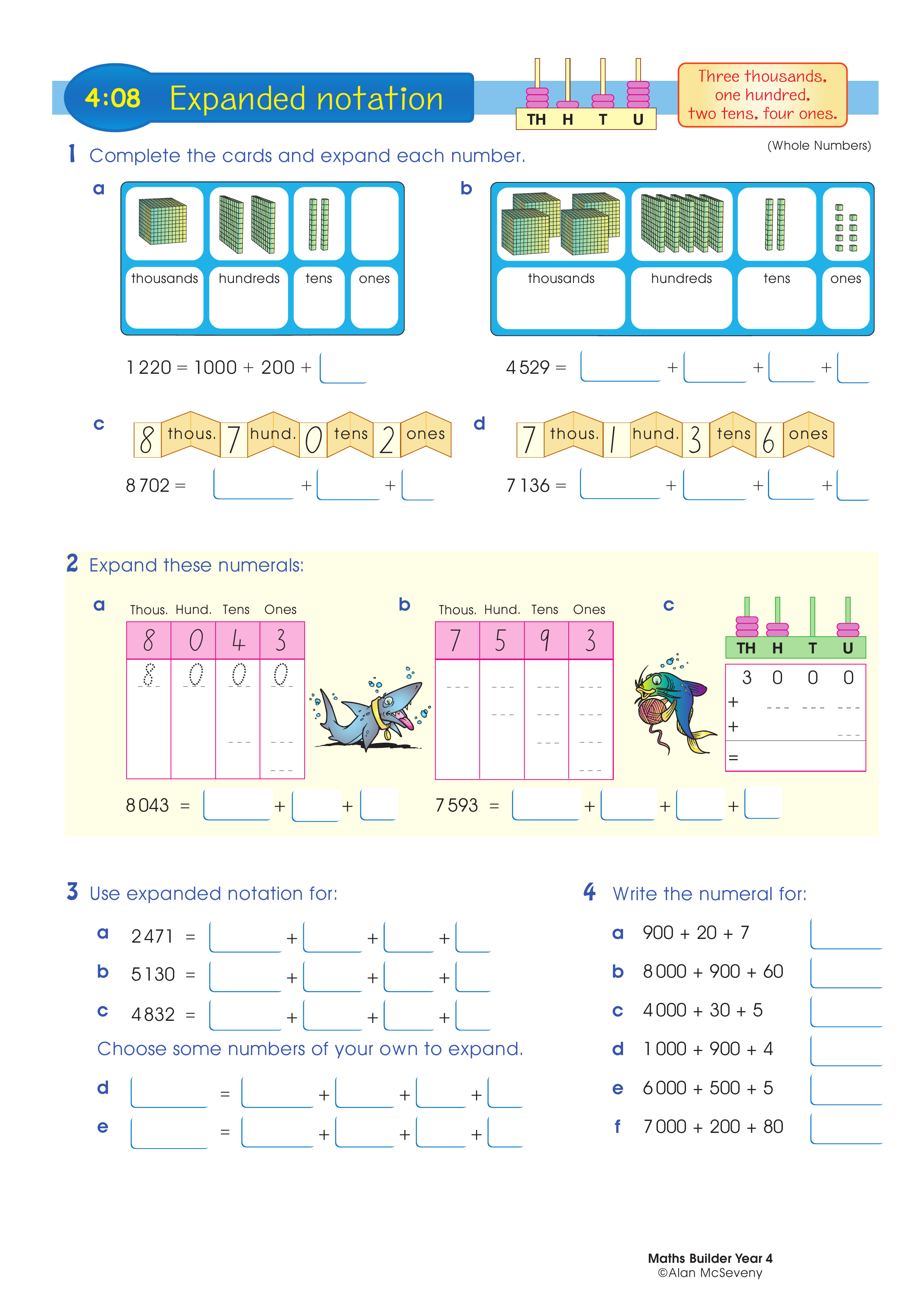 Expanded notation — worksheet preview