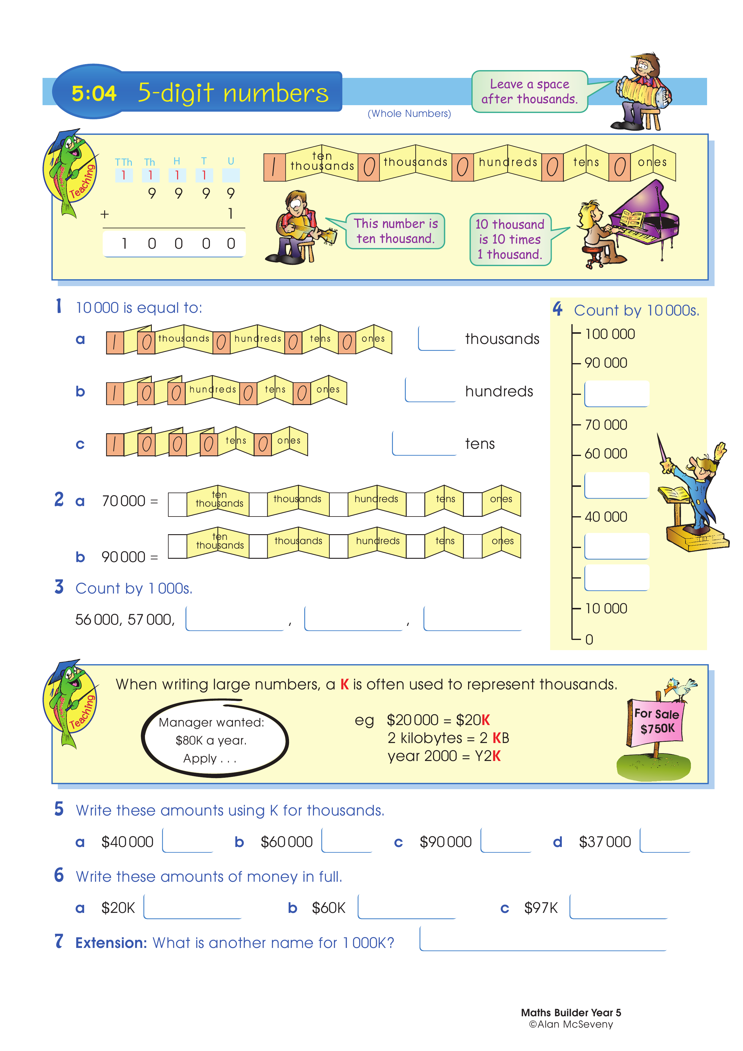 5-digit numbers — worksheet preview