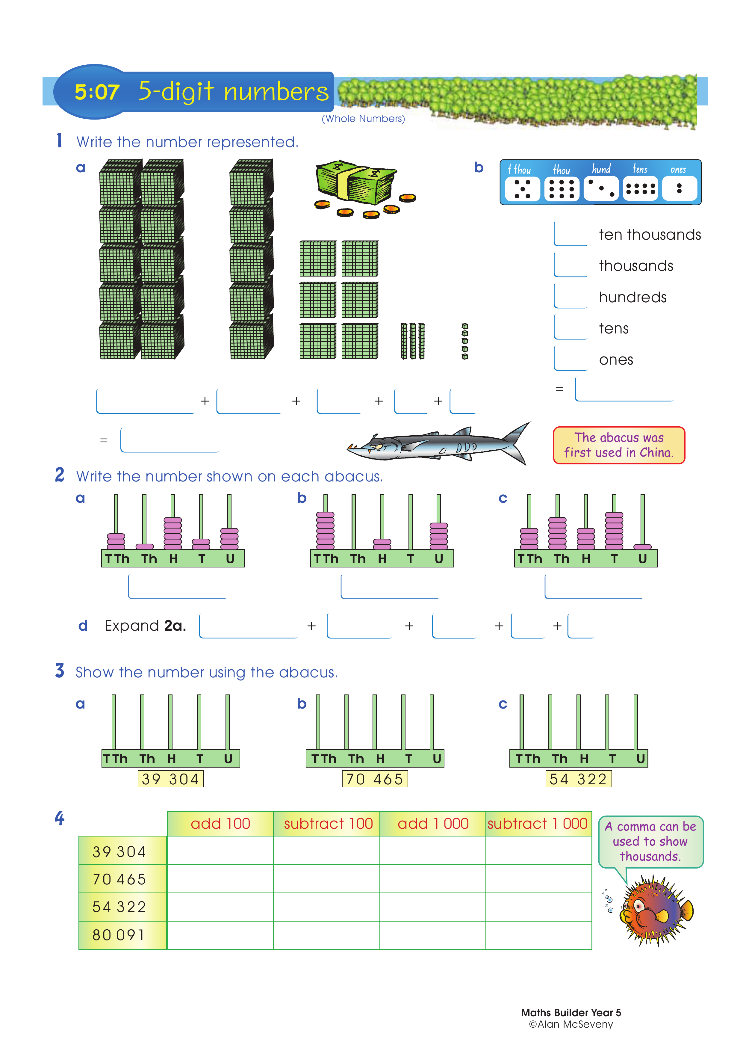 5-digit numbers — worksheet preview