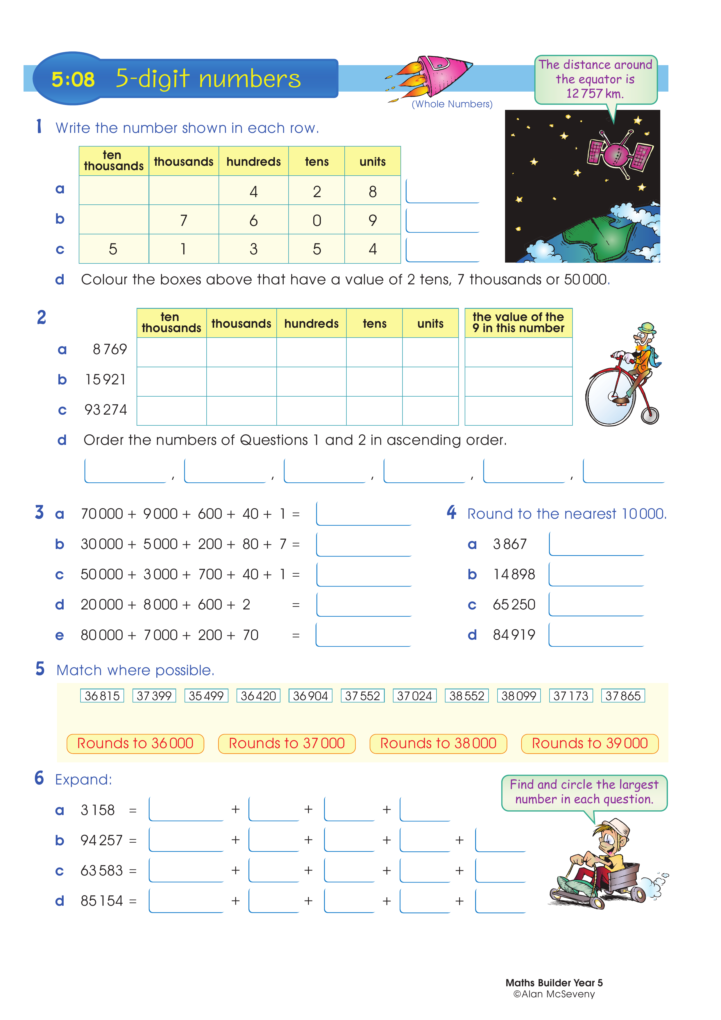 5-digit numbers — worksheet preview