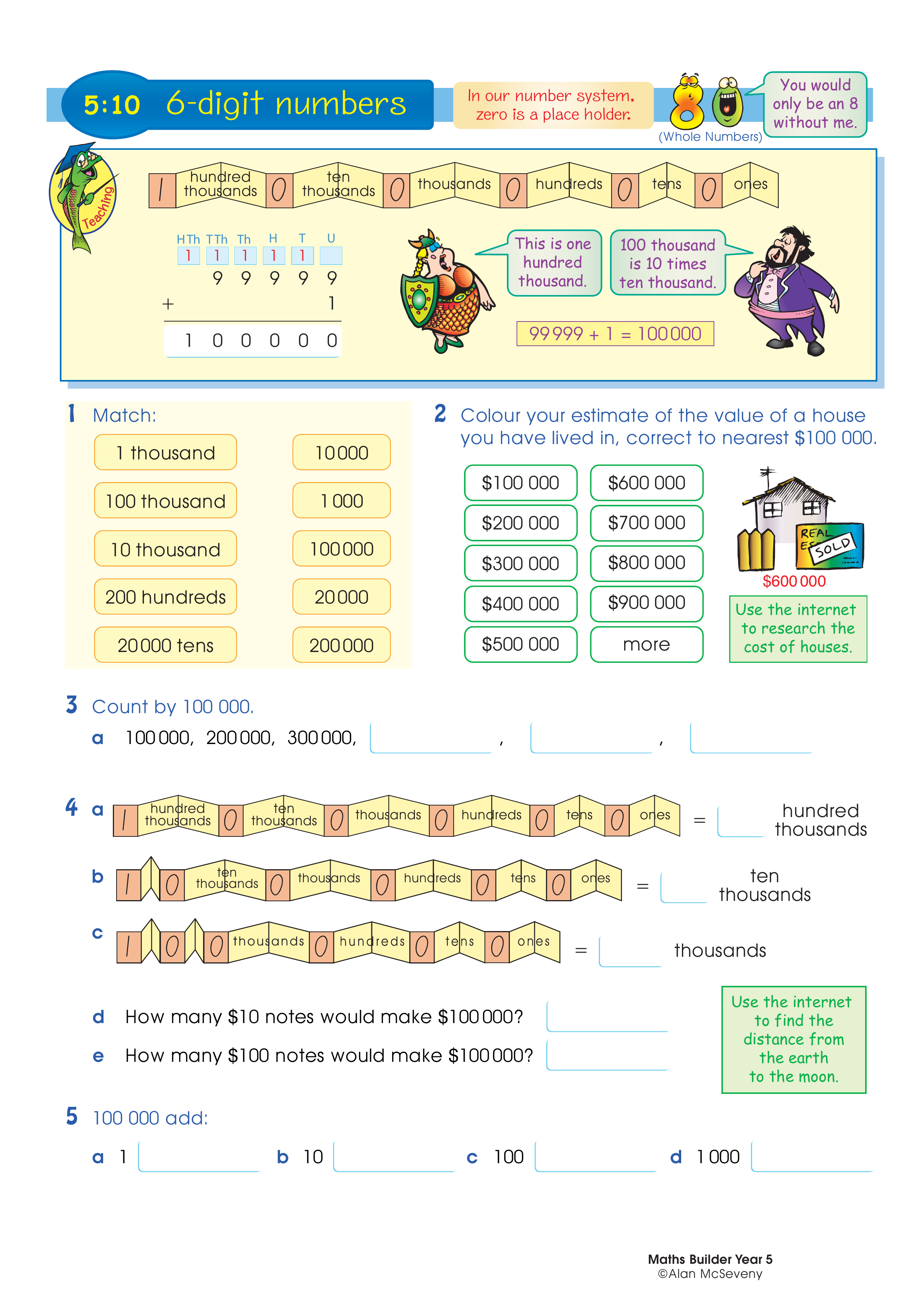 6-digit numbers — worksheet preview