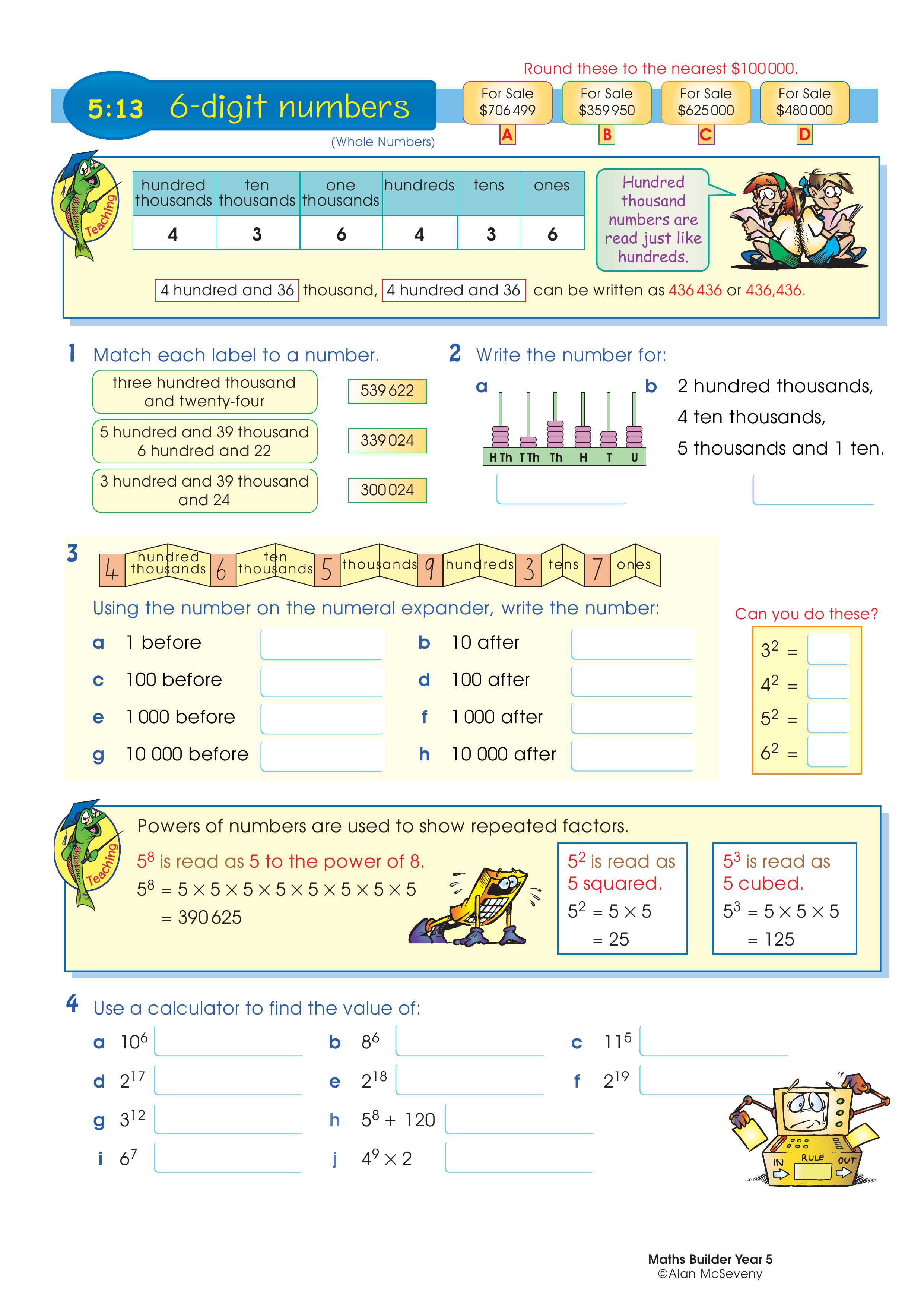 6-digit numbers — worksheet preview