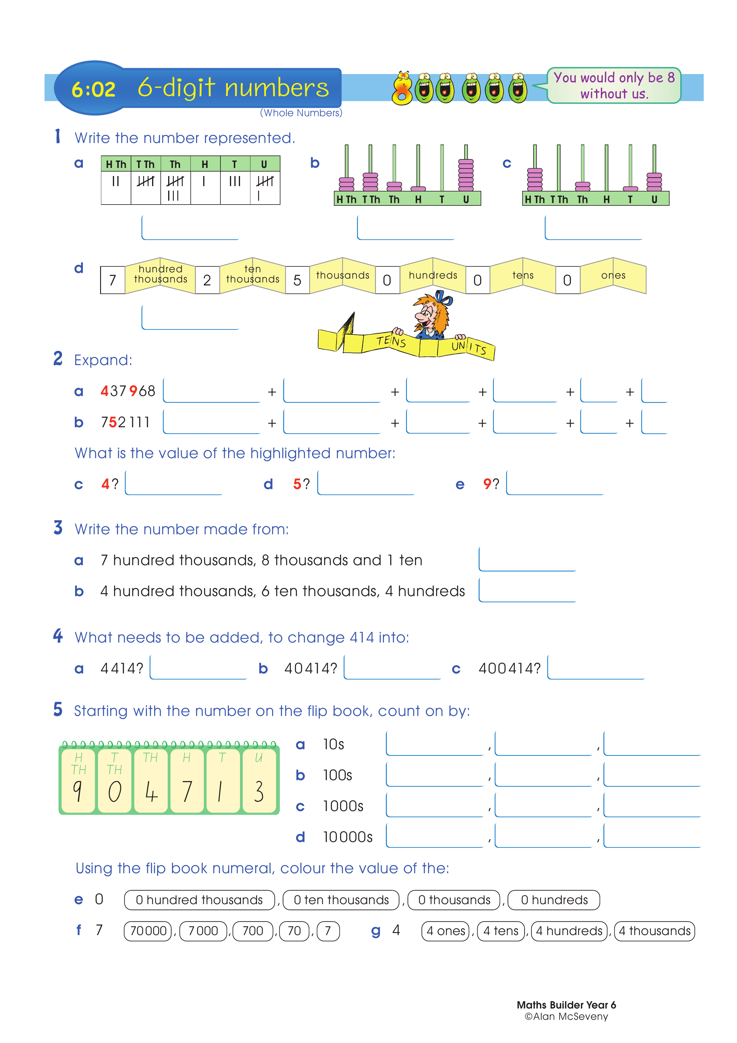 6-digit numbers — worksheet preview