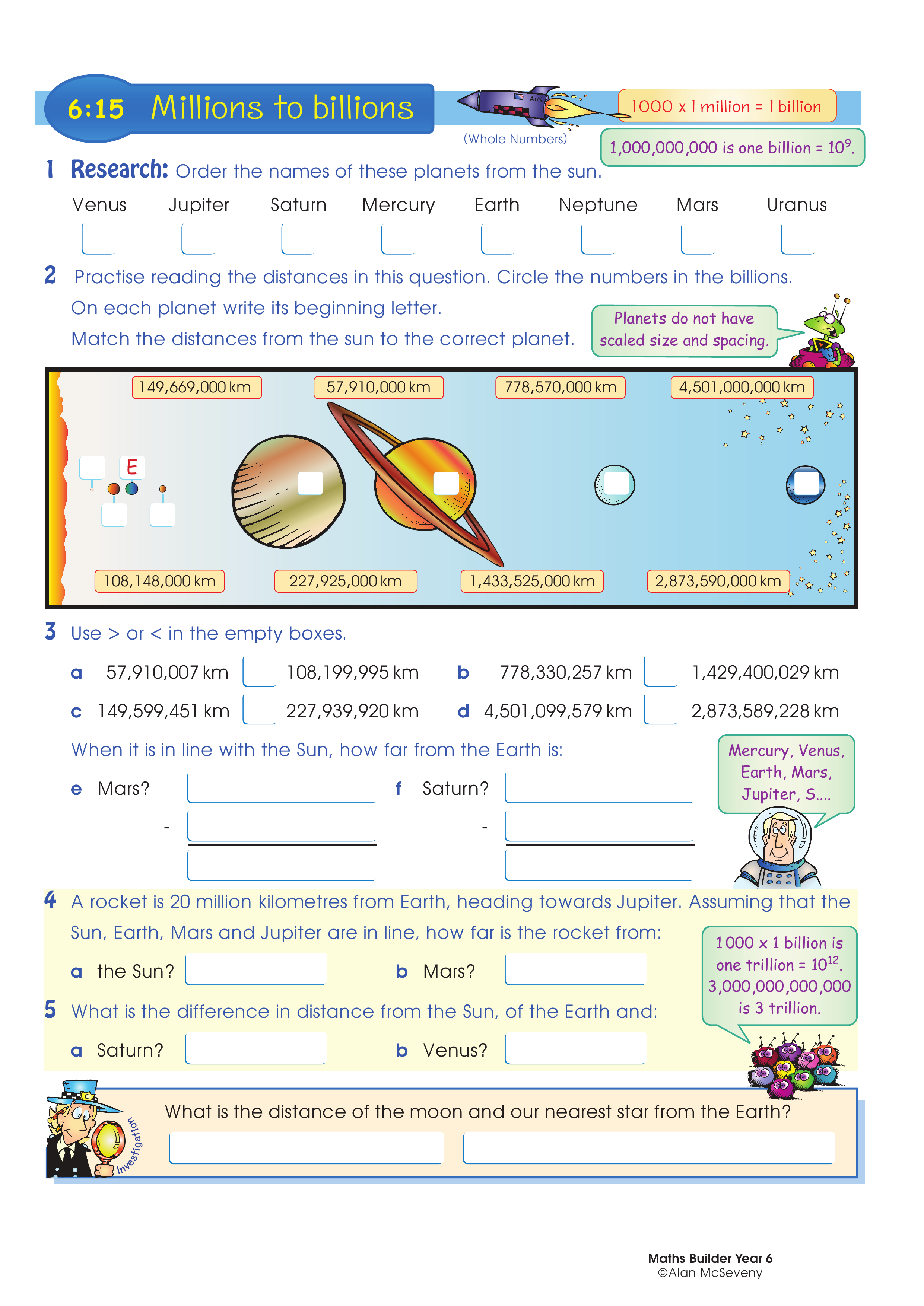 Millions to billions — worksheet preview