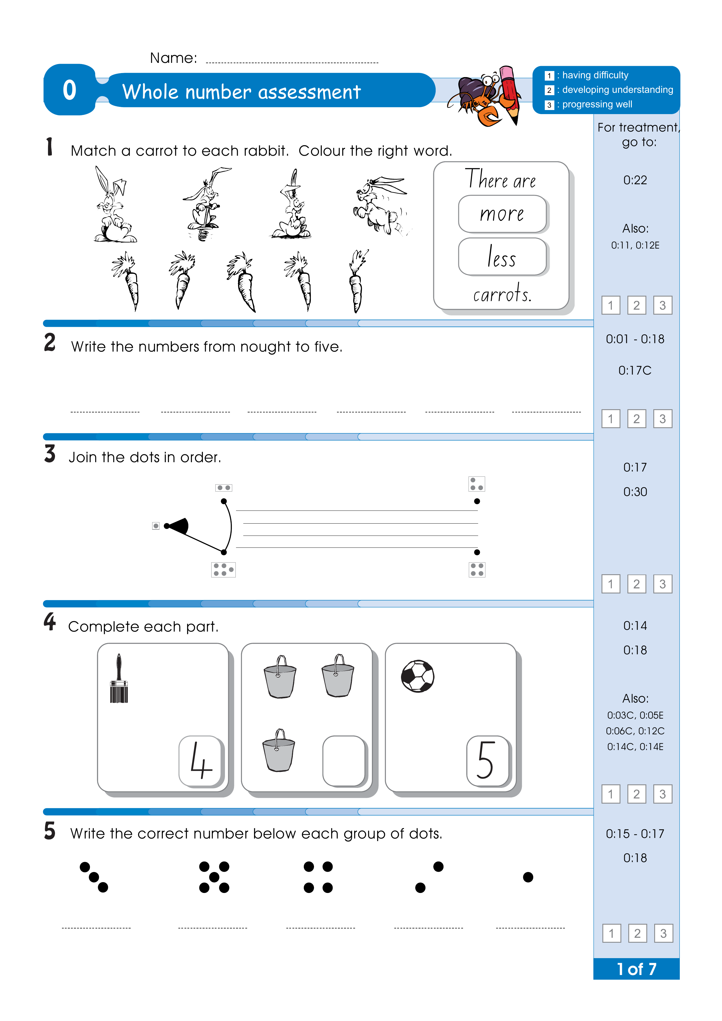 Assessment for the whole of Level 0 — worksheet preview