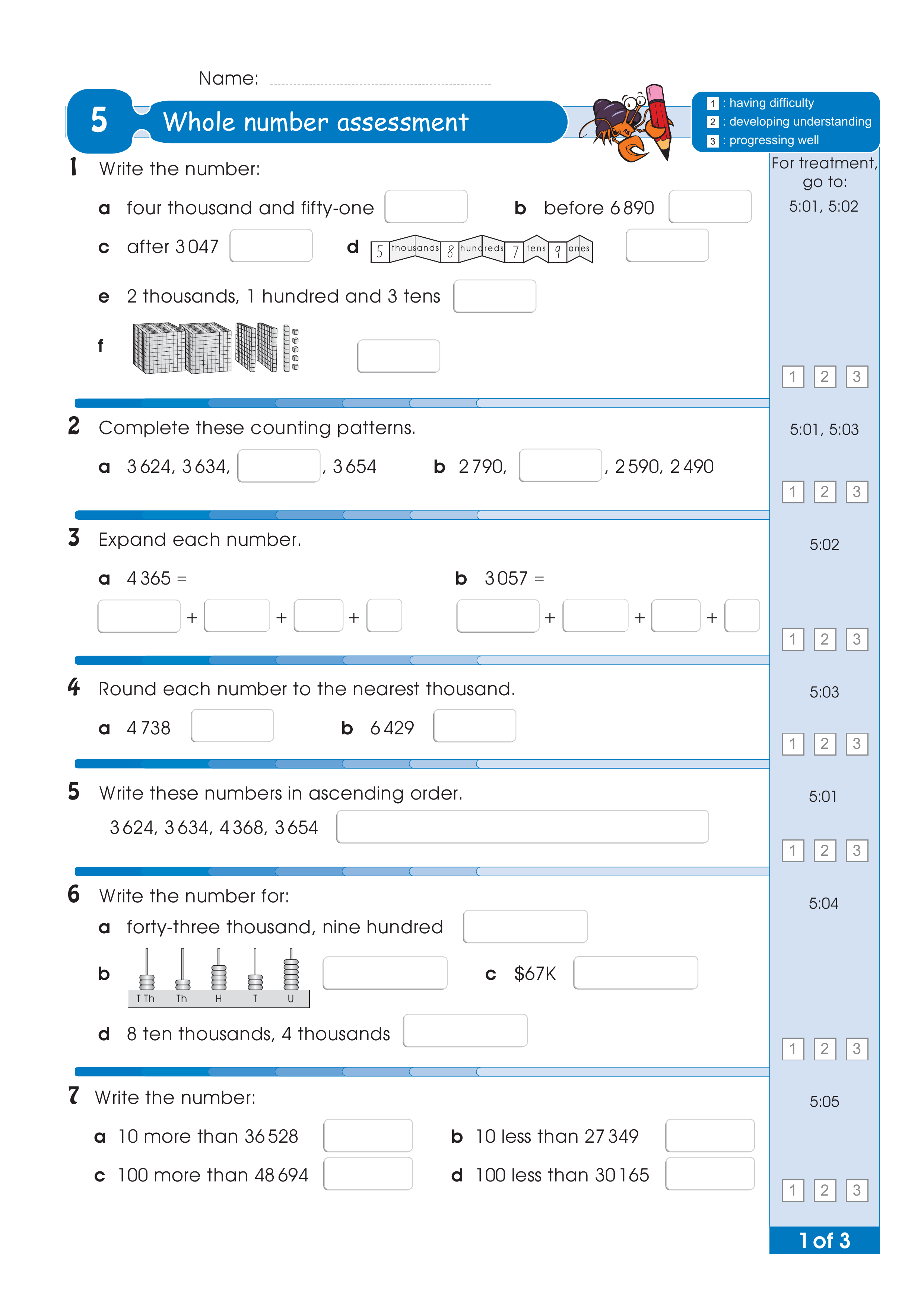 Assessment for the whole of Level 5 — worksheet preview