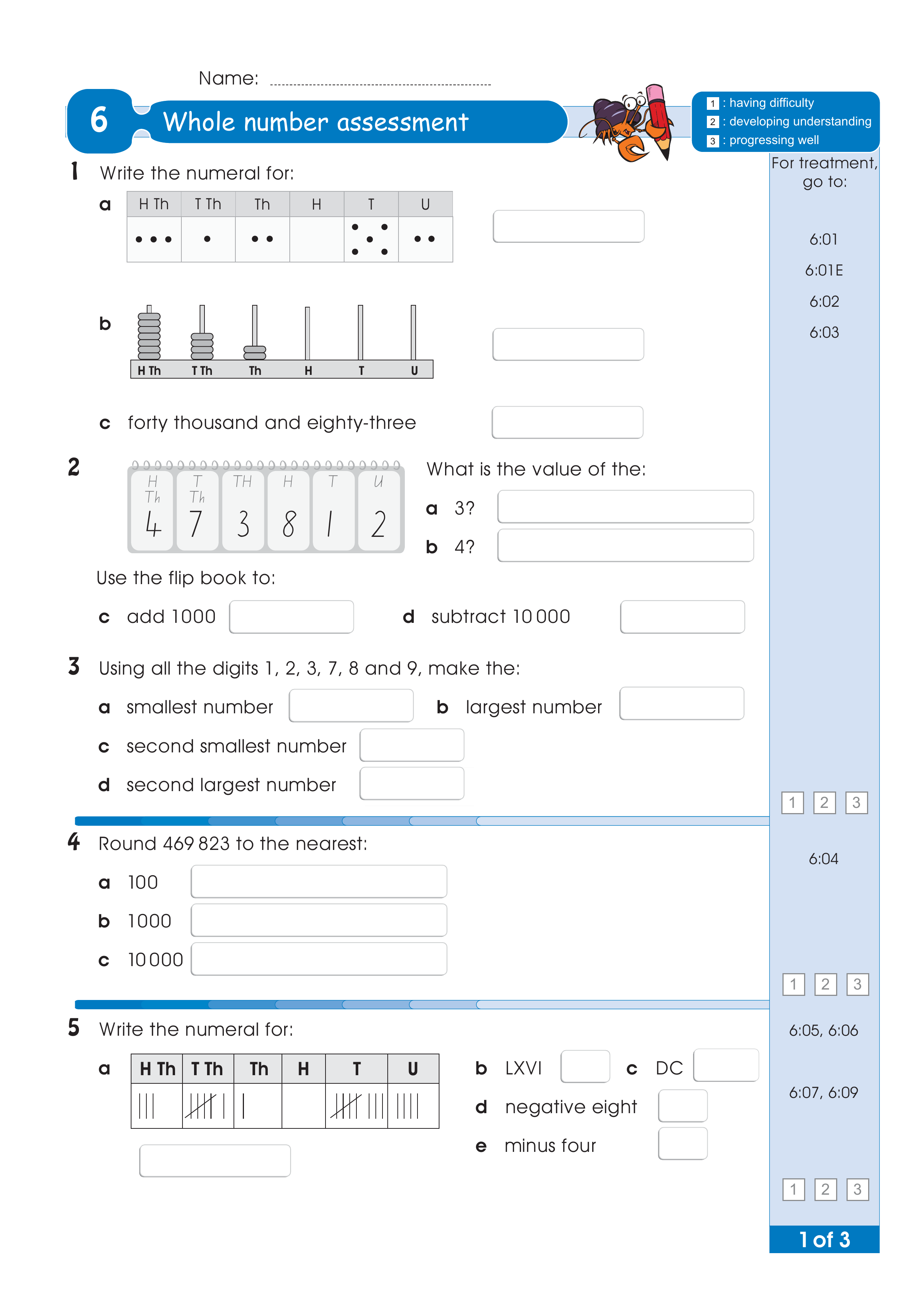 Assessment for the whole of Level 6 — worksheet preview