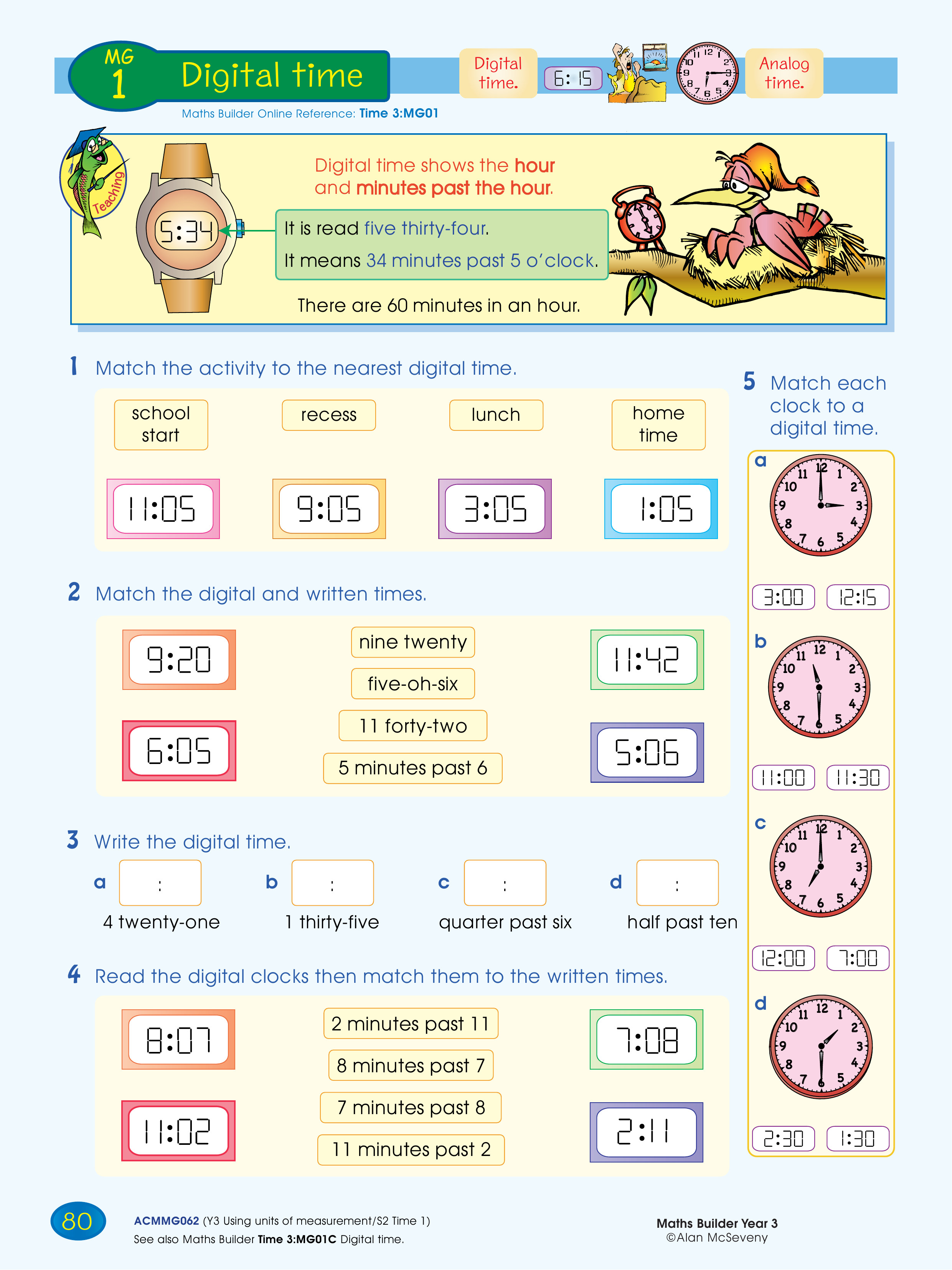 Digital time — worksheet preview