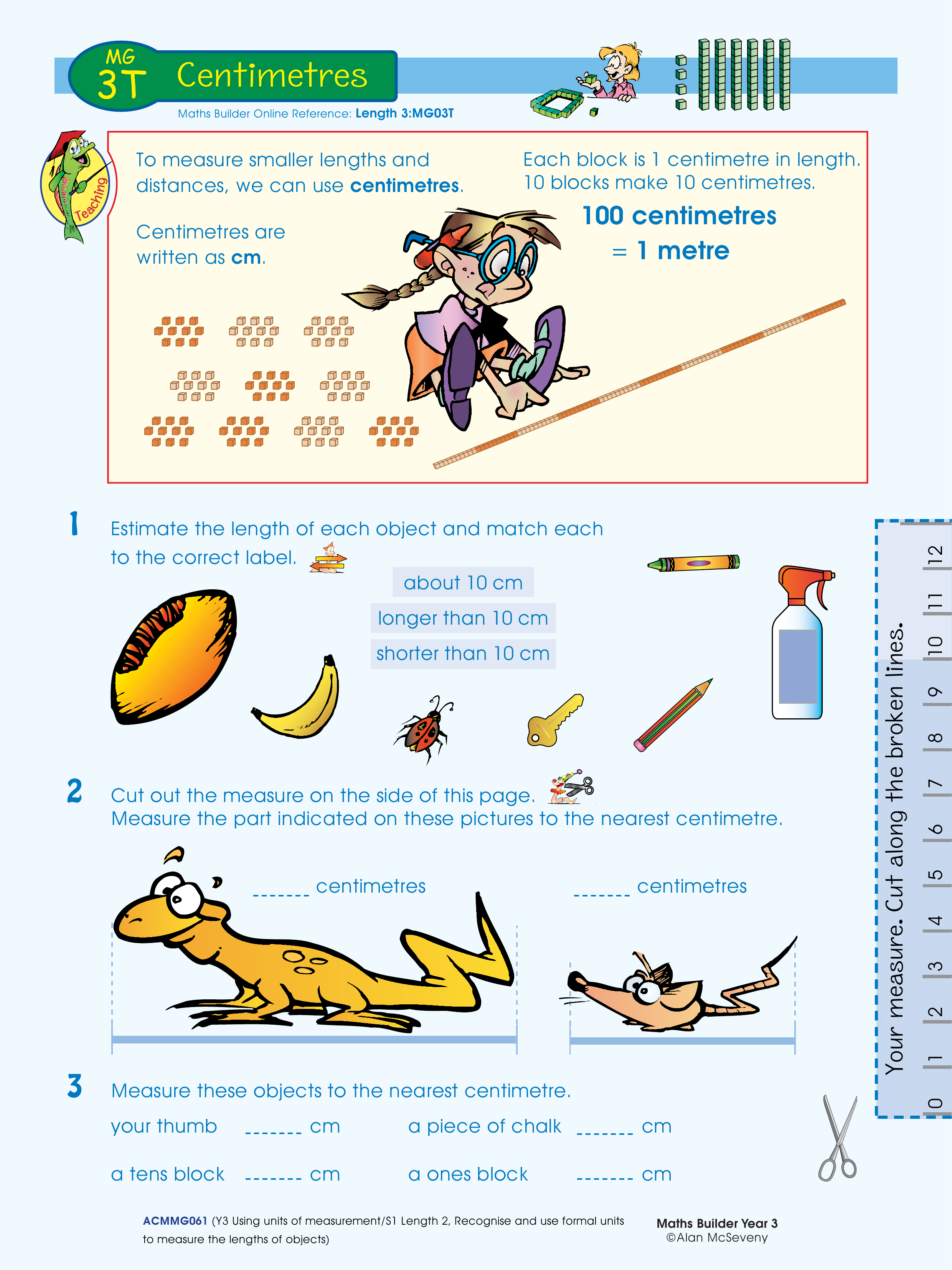 Centimetres — worksheet preview