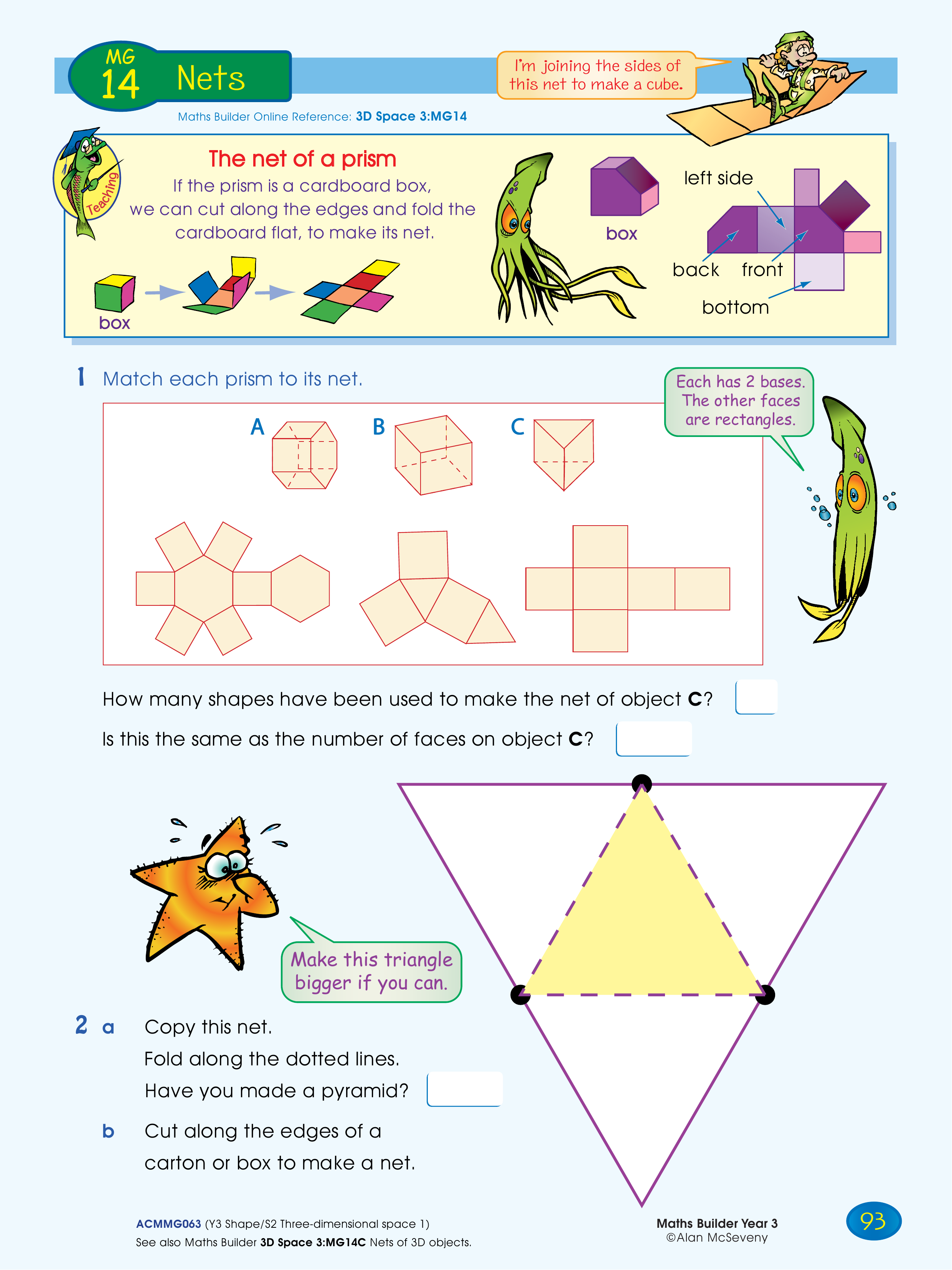 Nets of solids — worksheet preview