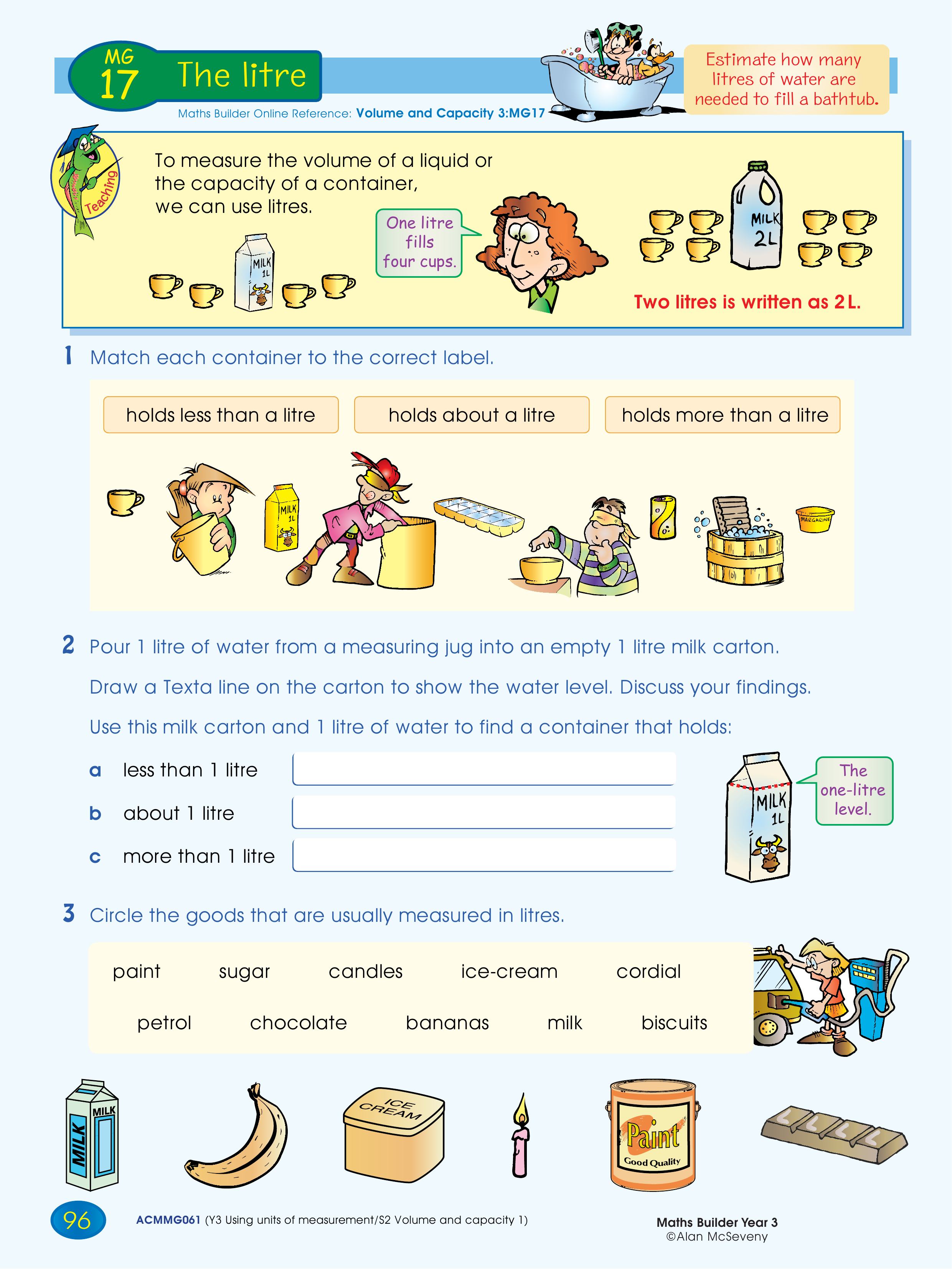 The litre — worksheet preview