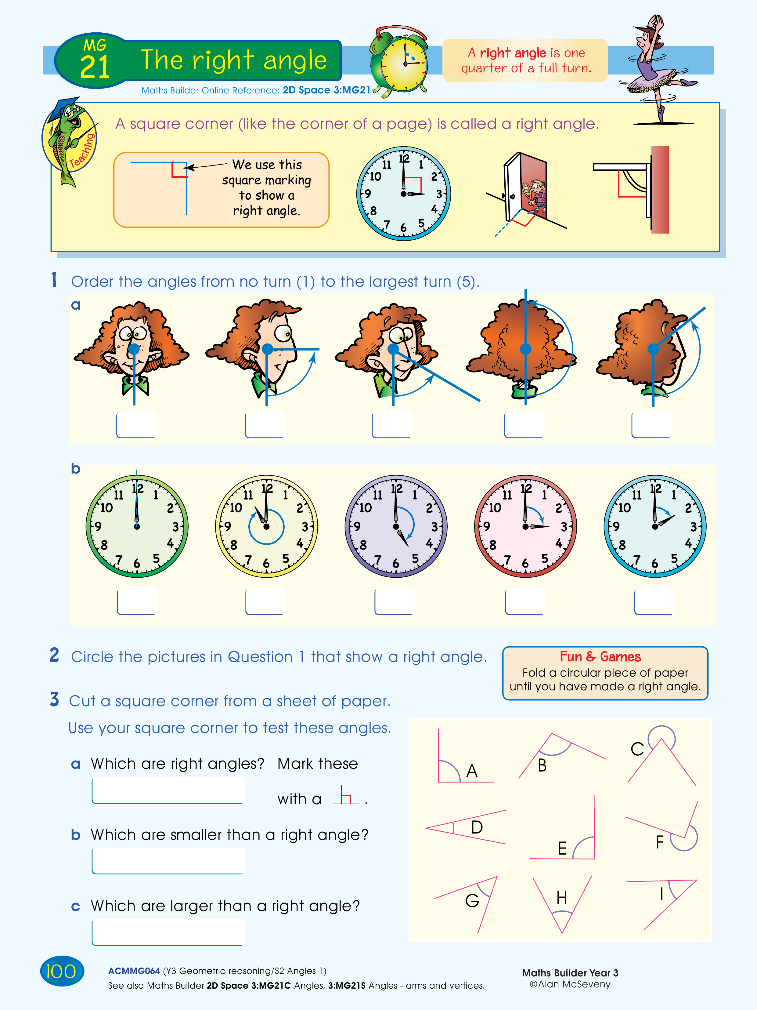 The right angle — worksheet preview