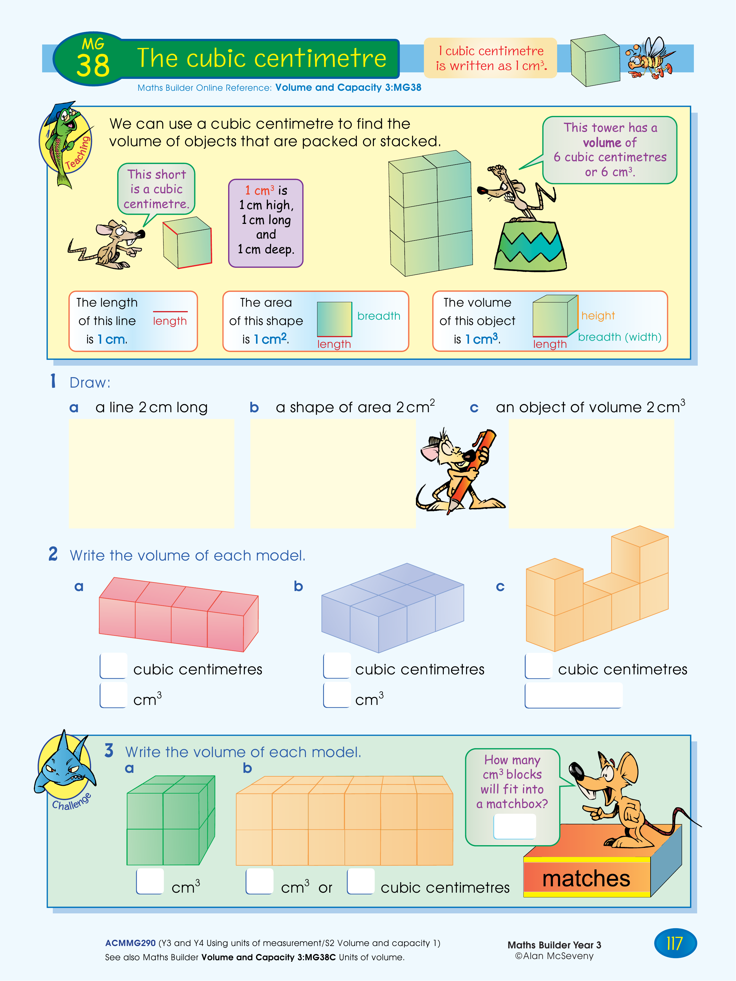 The cubic centimetre — worksheet preview