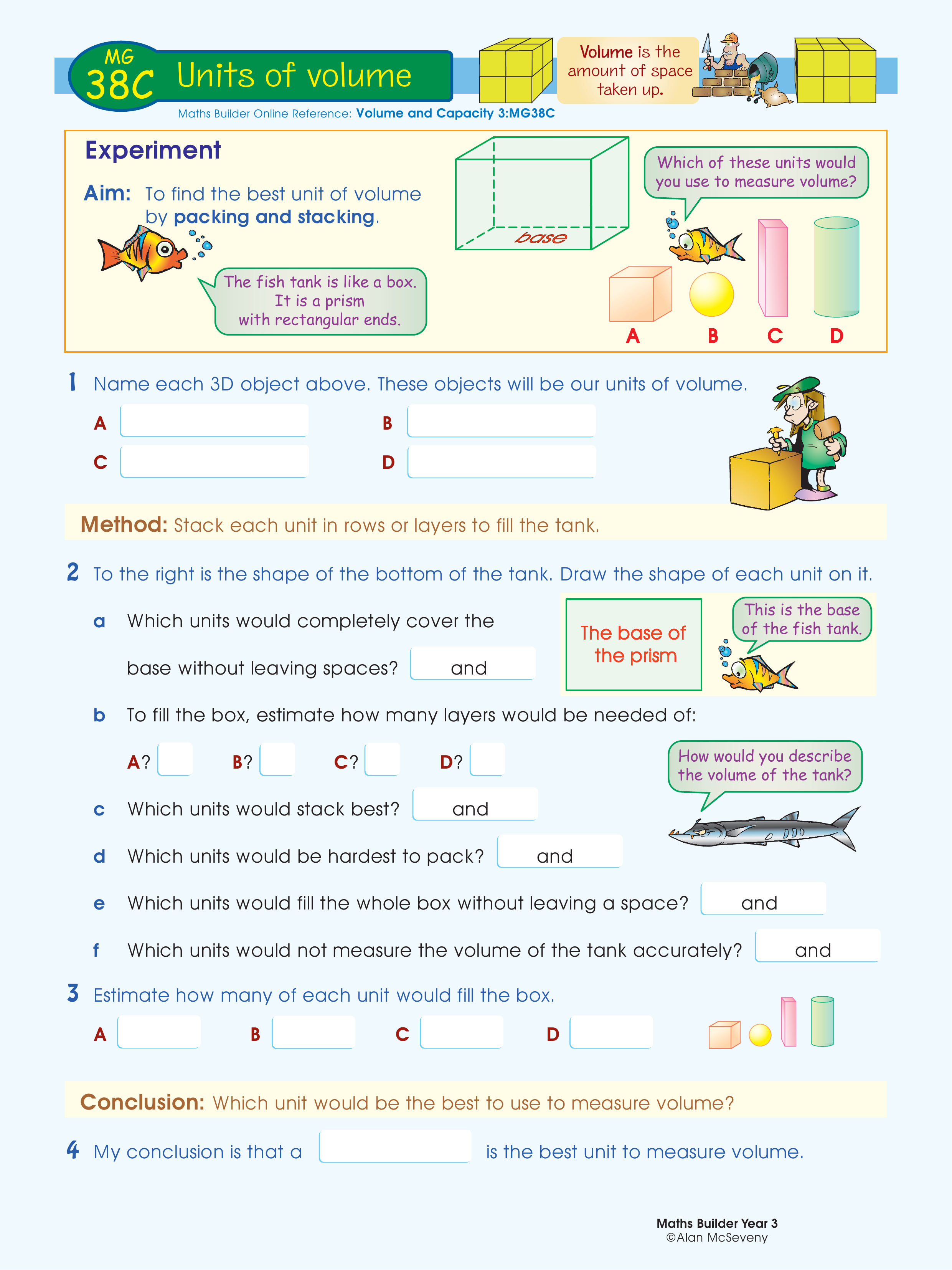 Units of volume — worksheet preview