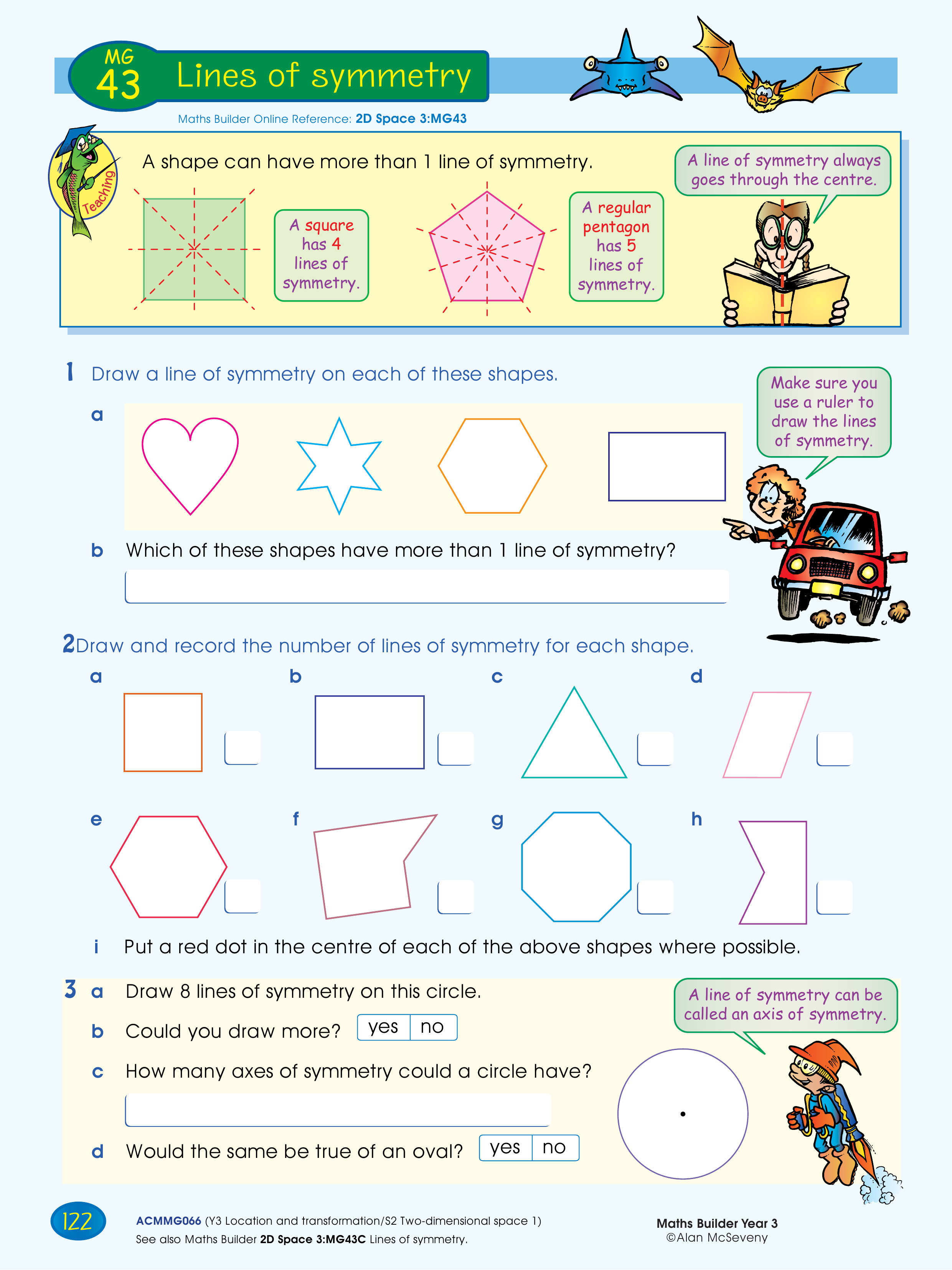 Lines of symmetry — worksheet preview