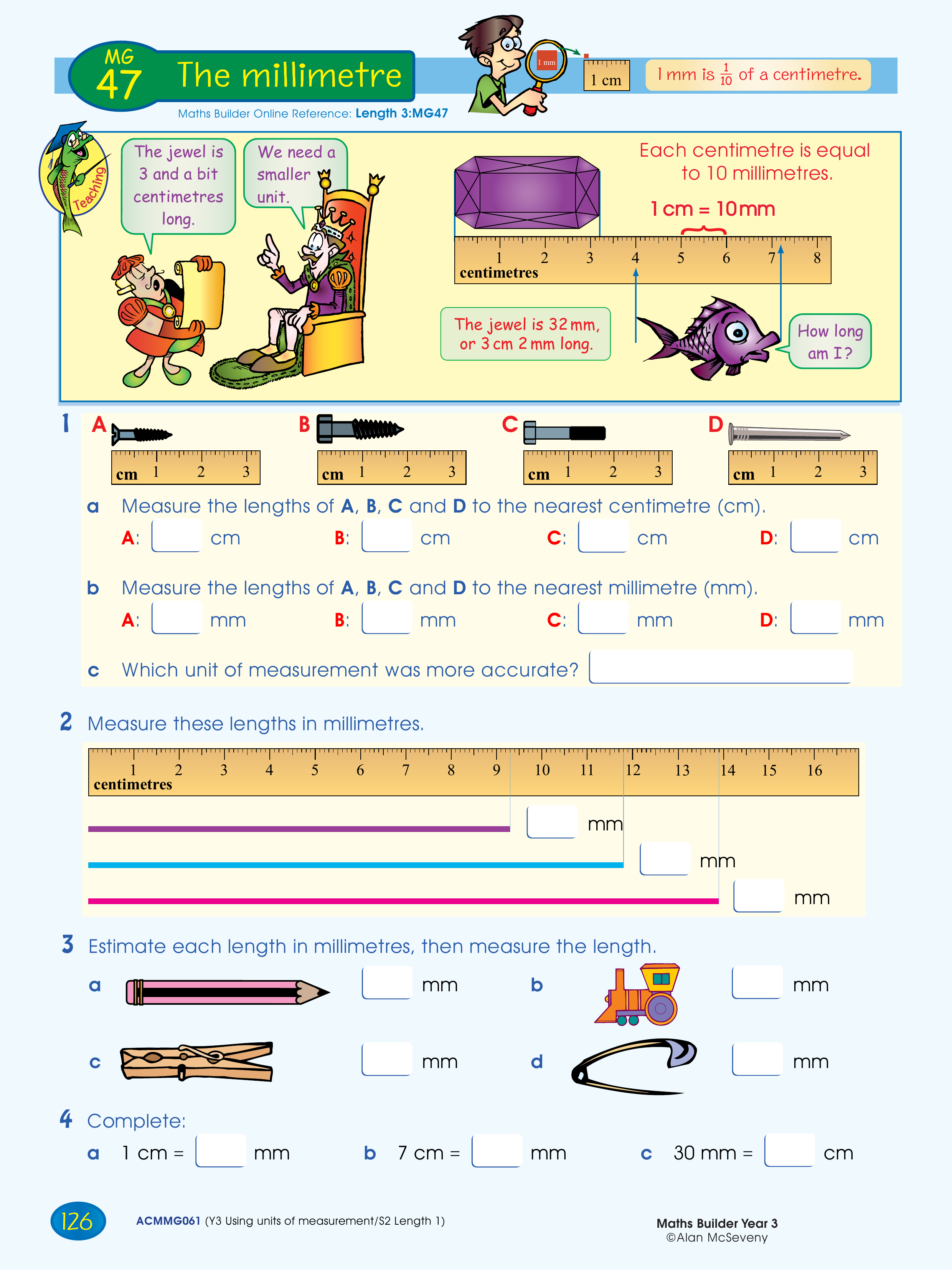 The millimetre — worksheet preview