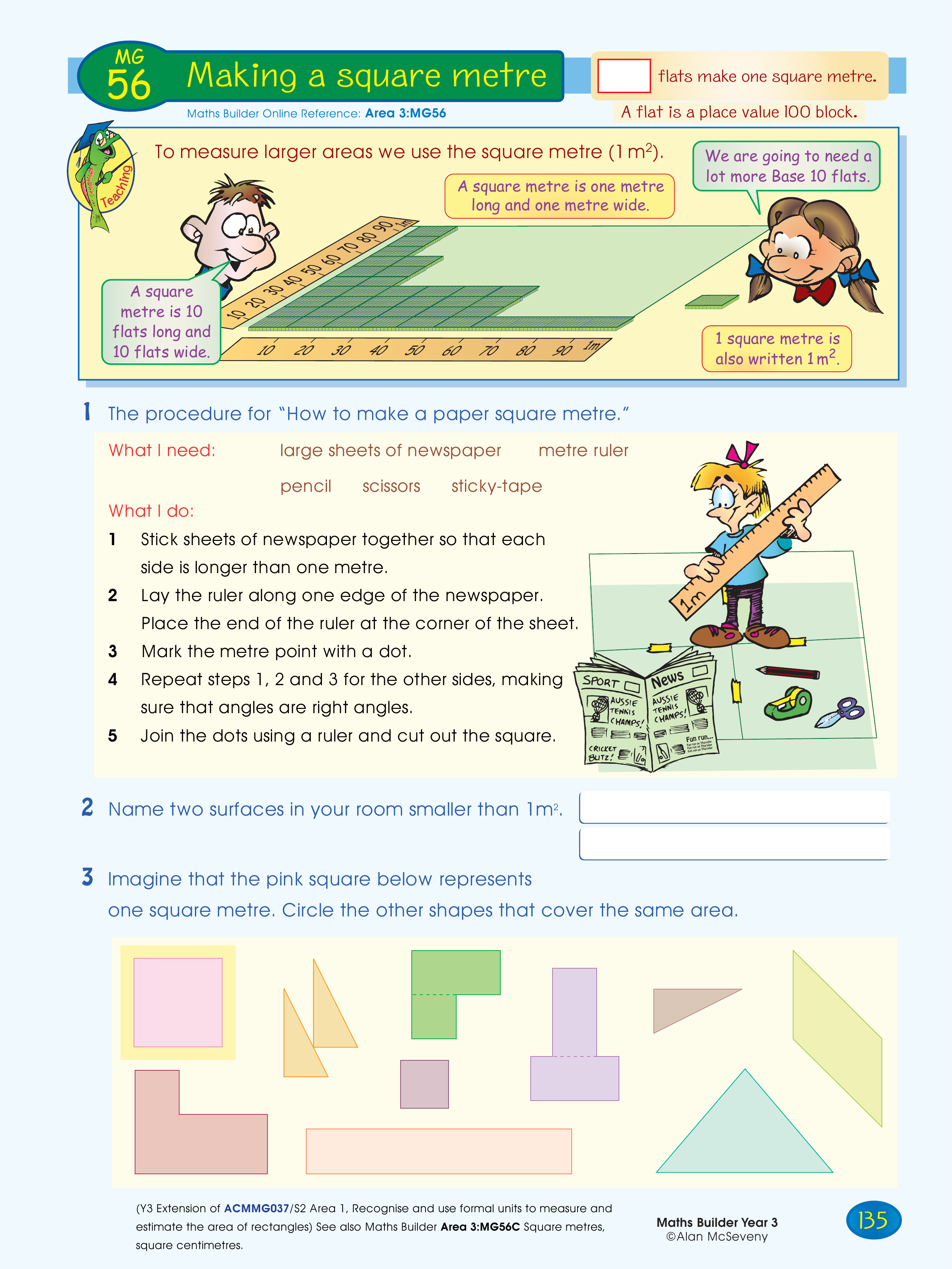 Making a square metre — worksheet preview