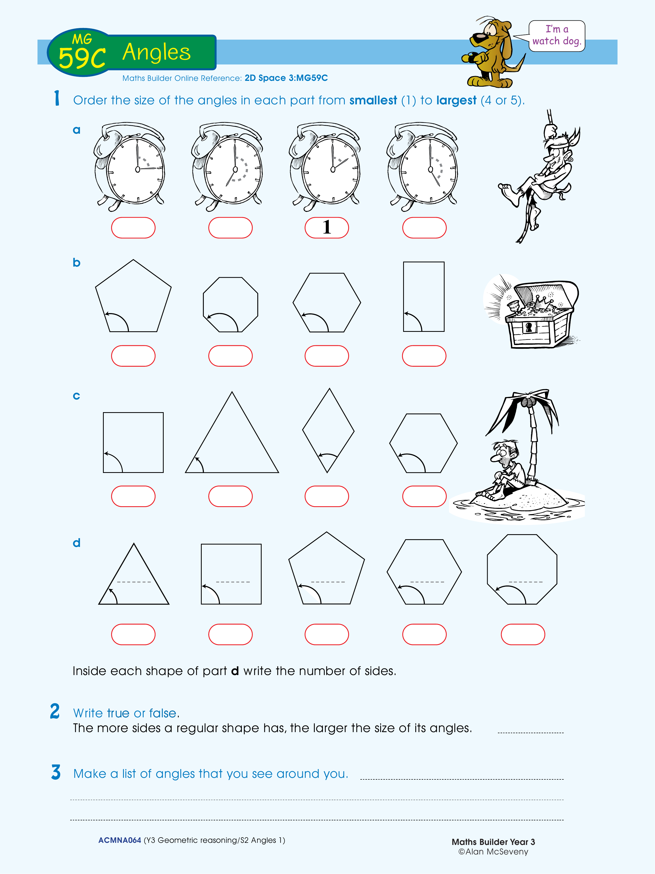 Angles — worksheet preview