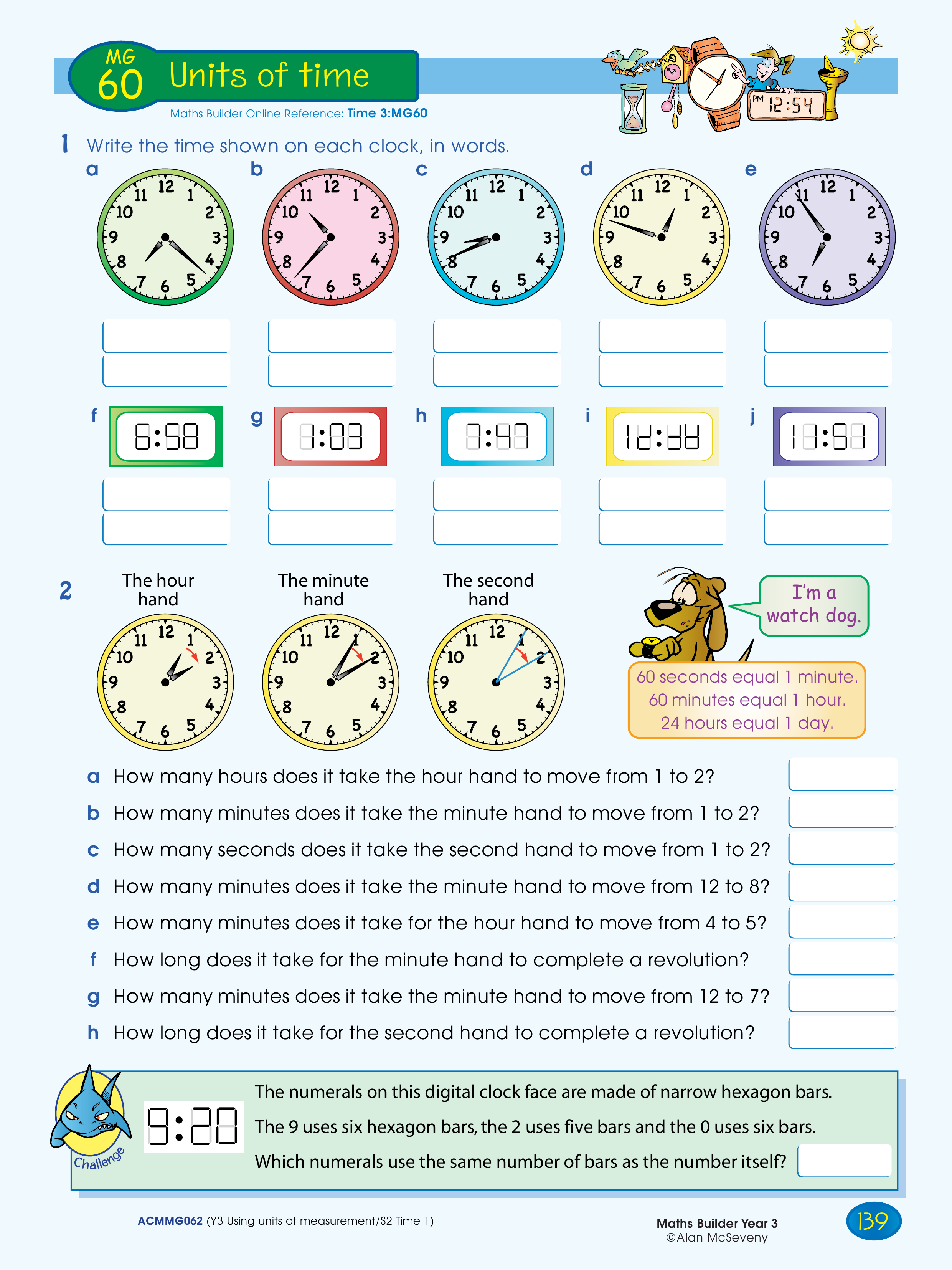 Units of time — worksheet preview