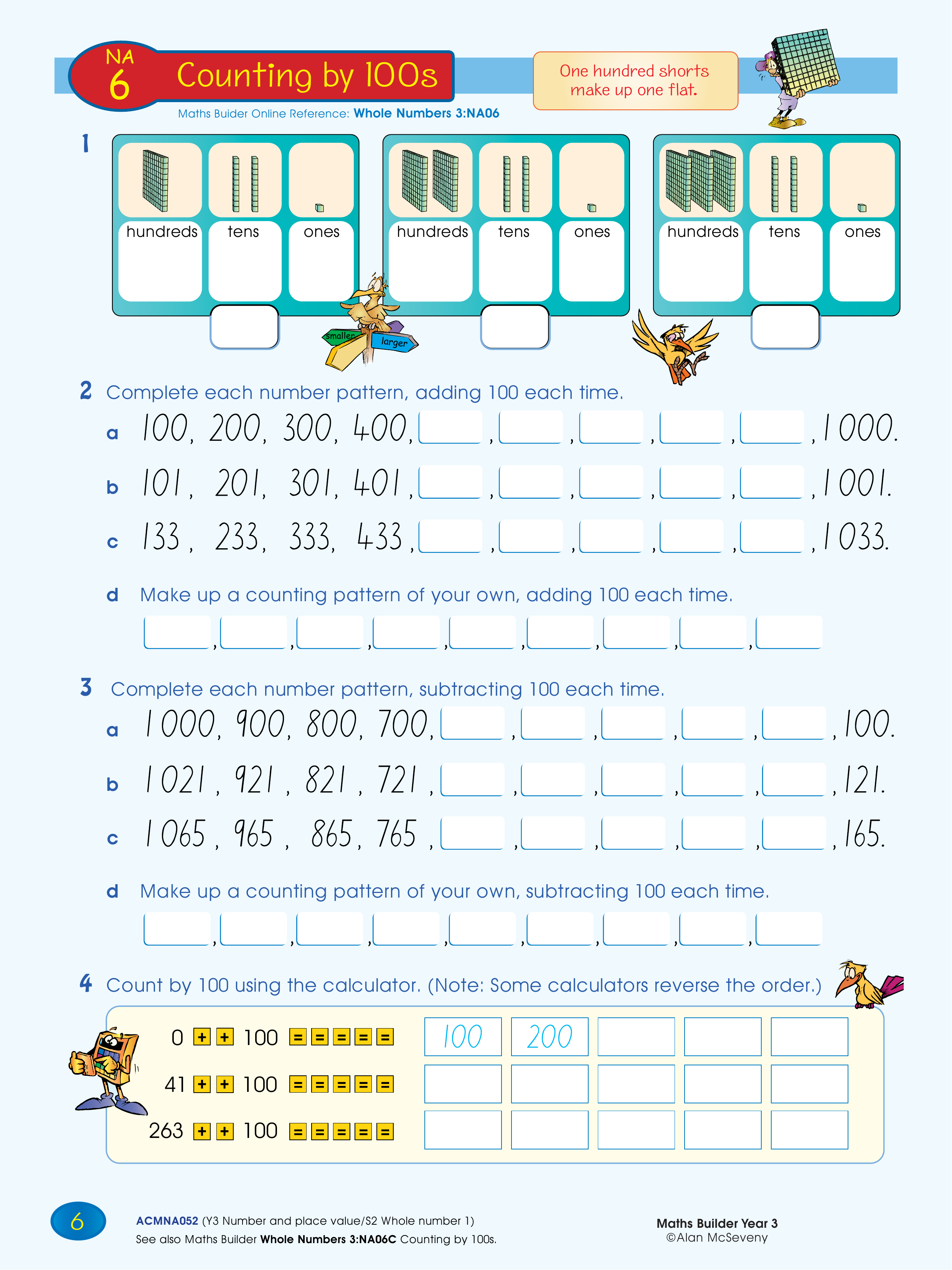 Counting by 100s — worksheet preview
