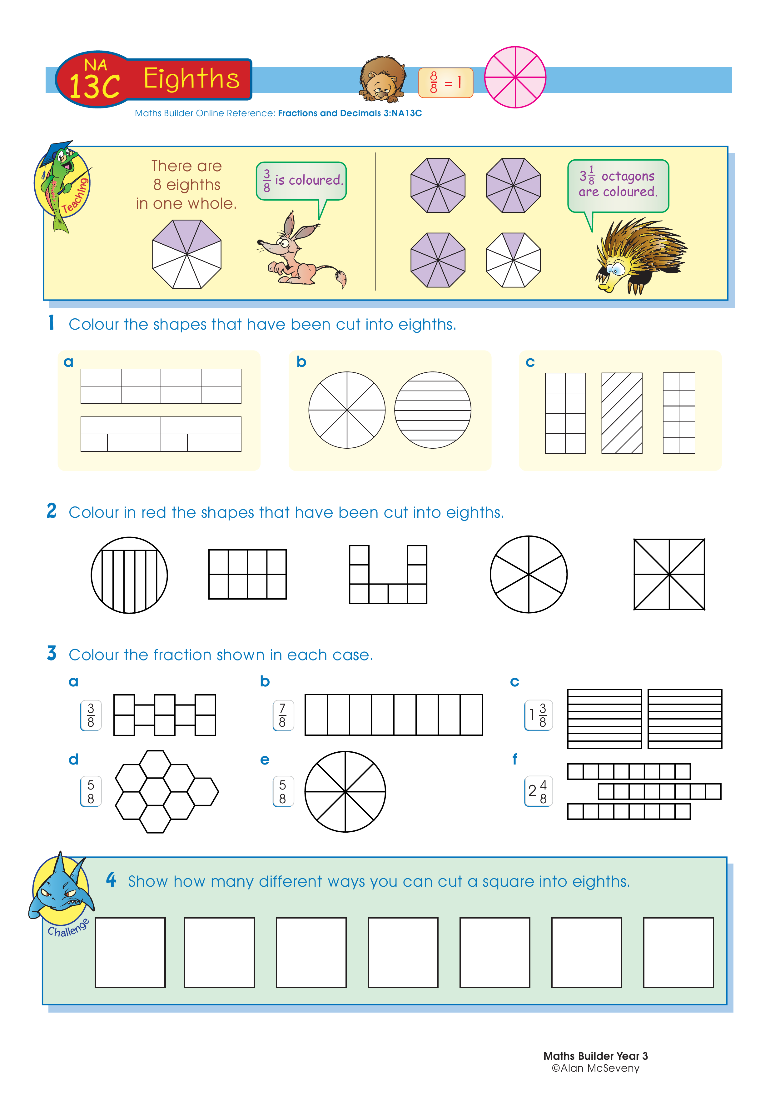 Eighths — worksheet preview