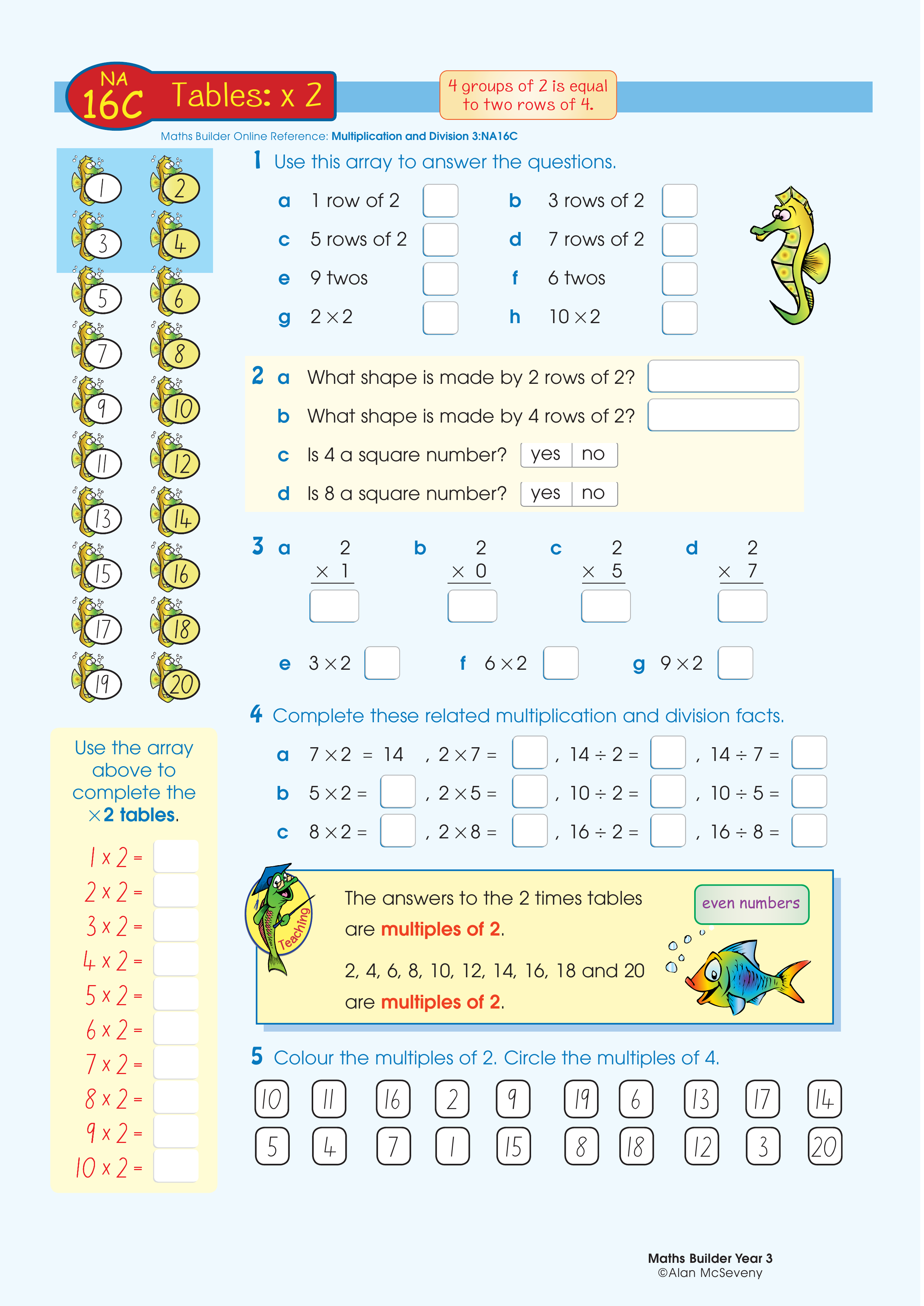 Tables: x 2 — worksheet preview